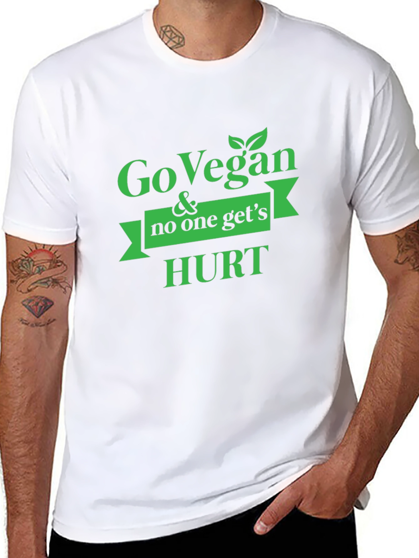 Go Vegan & No One Gets Hurt Graphic Tee - 8