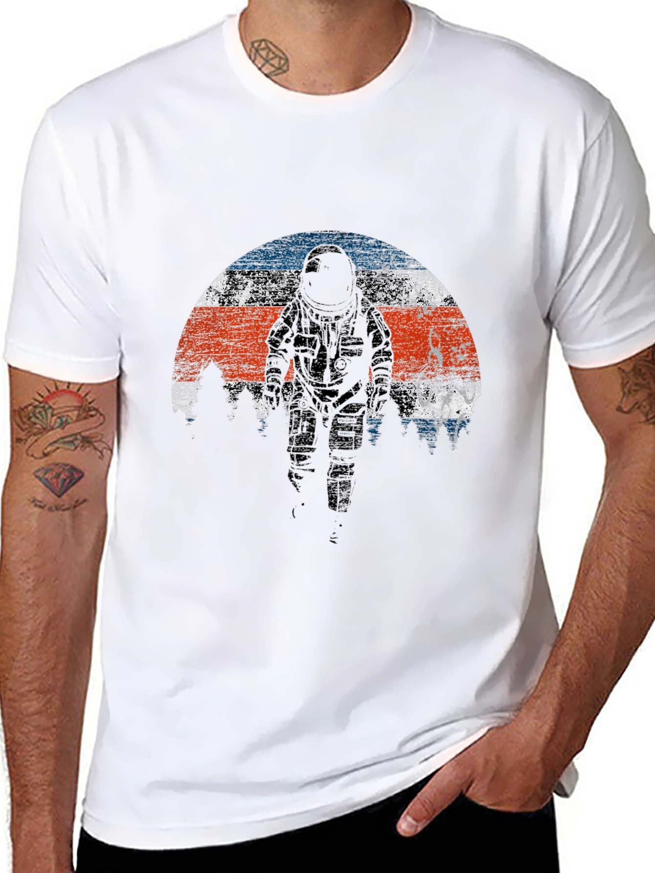 Black Astronaut T-Shirt - Retro Space Exploration Tee view 8