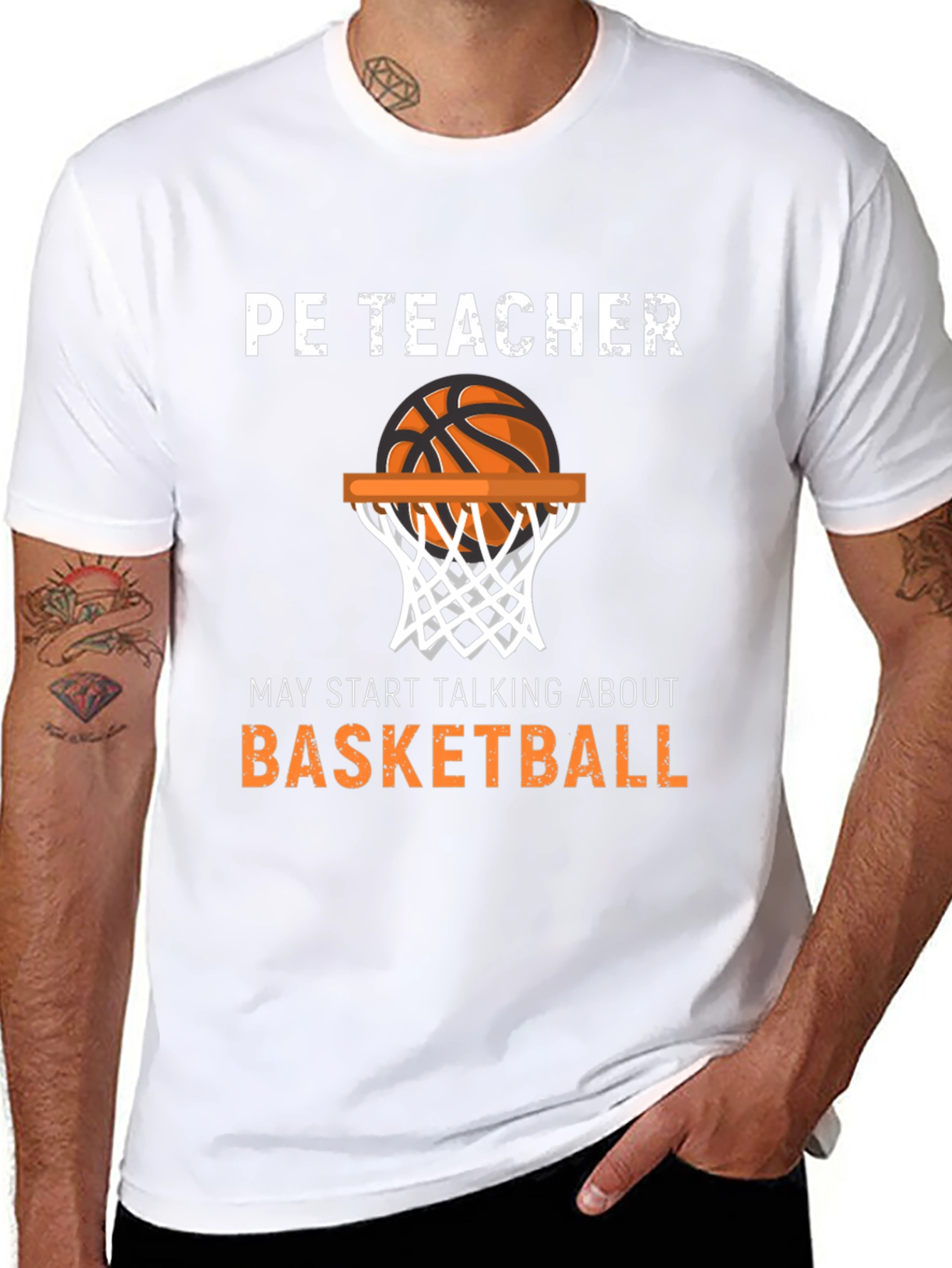 Black PE Teacher Basketball T-Shirt view 8