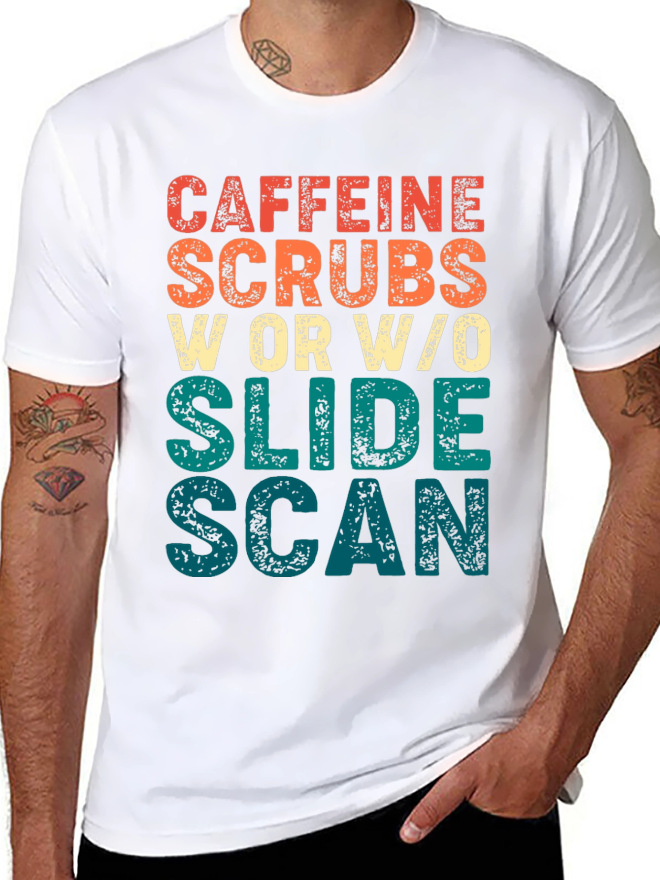 Black Caffeine, Scrubs, Slide, Scan Graphic T-Shirt view 8