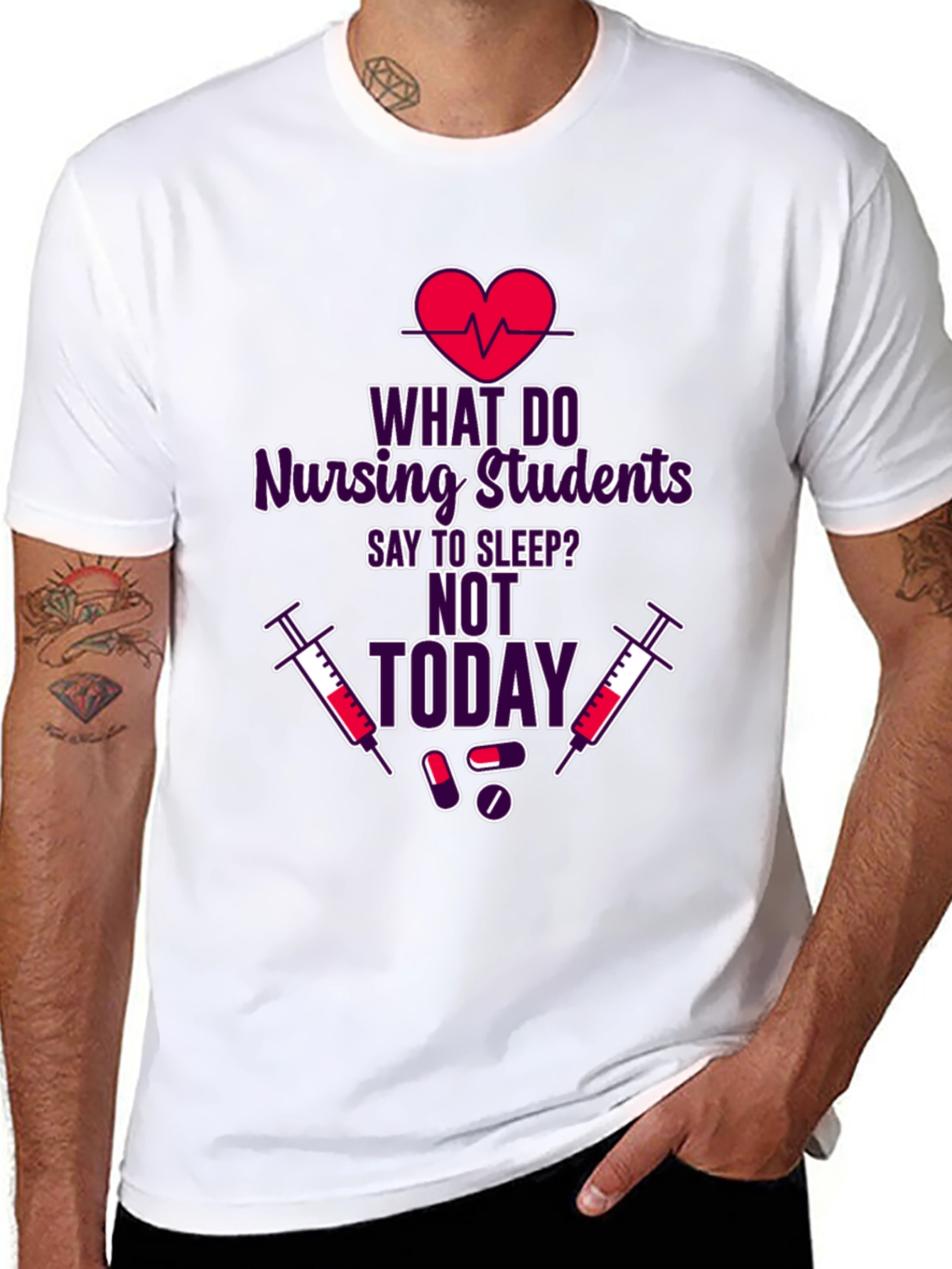 Black Nursing Student Sleep Tee - Not Today! view 8