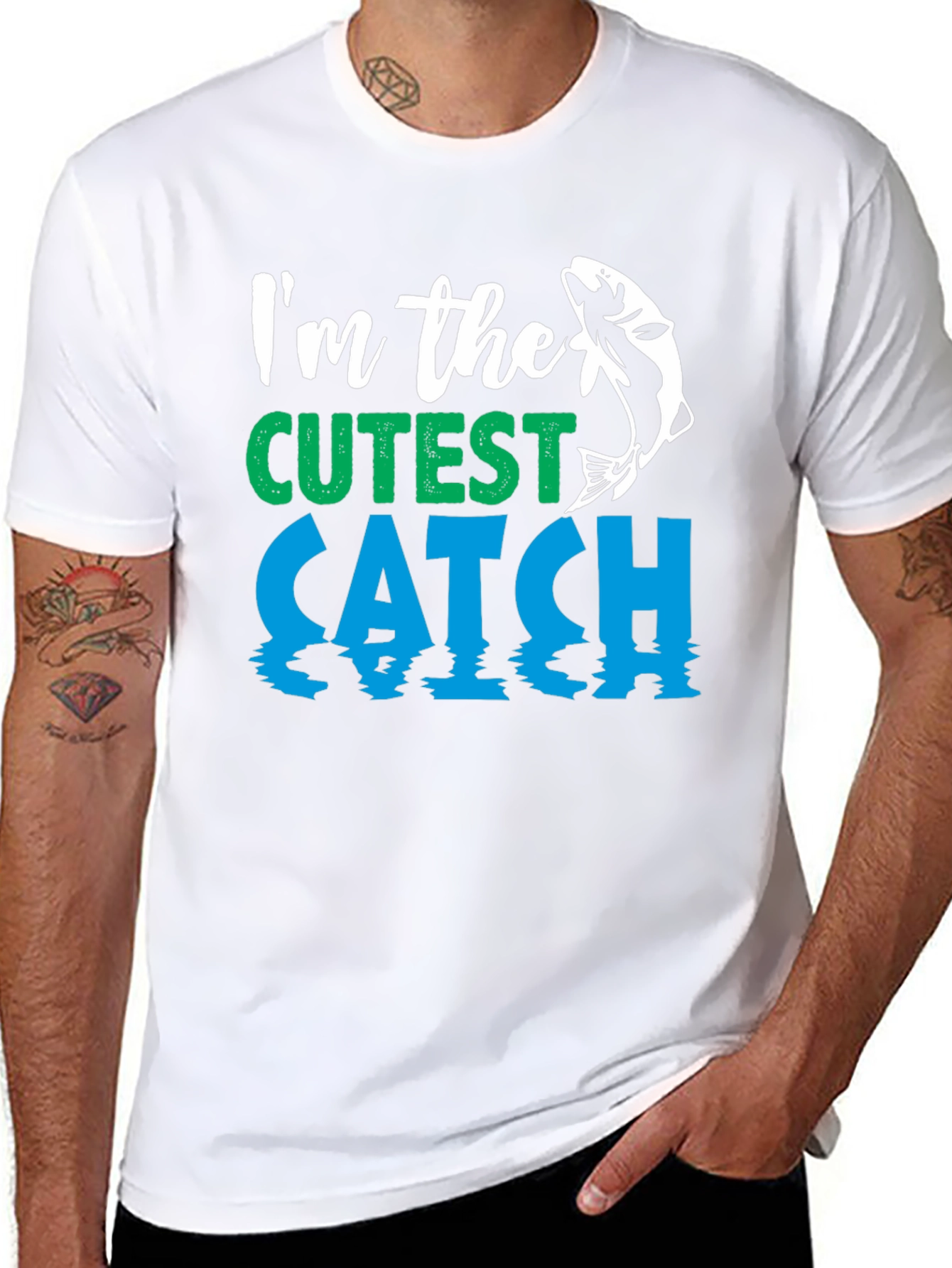 Black Cutest Catch Fishing T-Shirt - Mens view 8