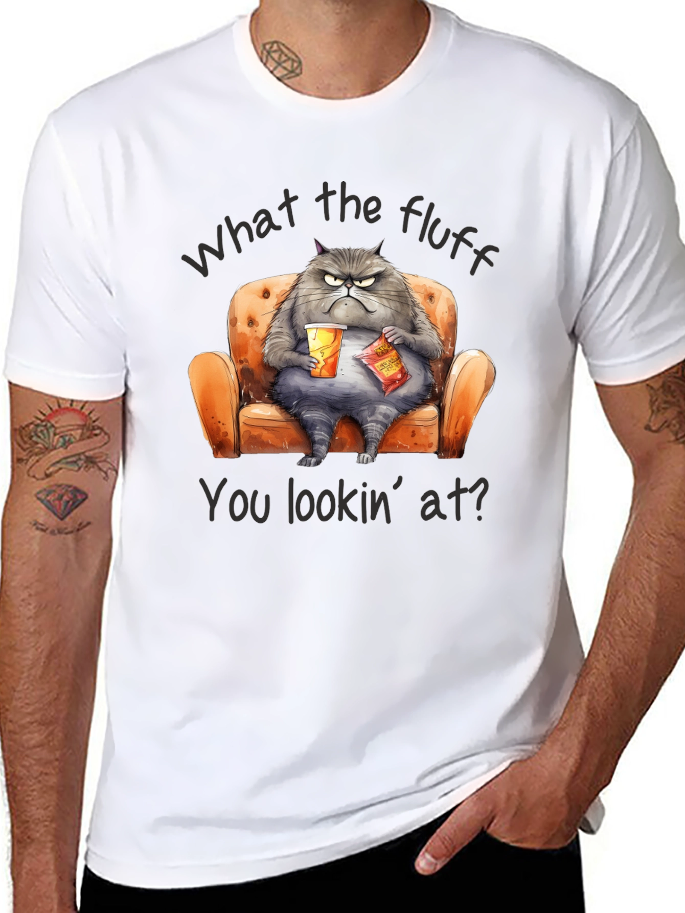 Funny Grumpy Cat T-Shirt - What the Fluff? - 8