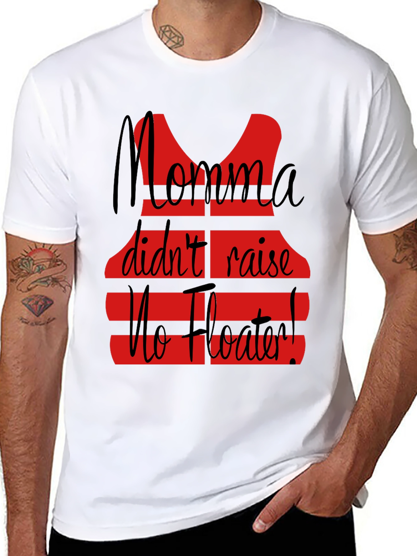 Black Momma Didn't Raise No Floater T-Shirt view 8