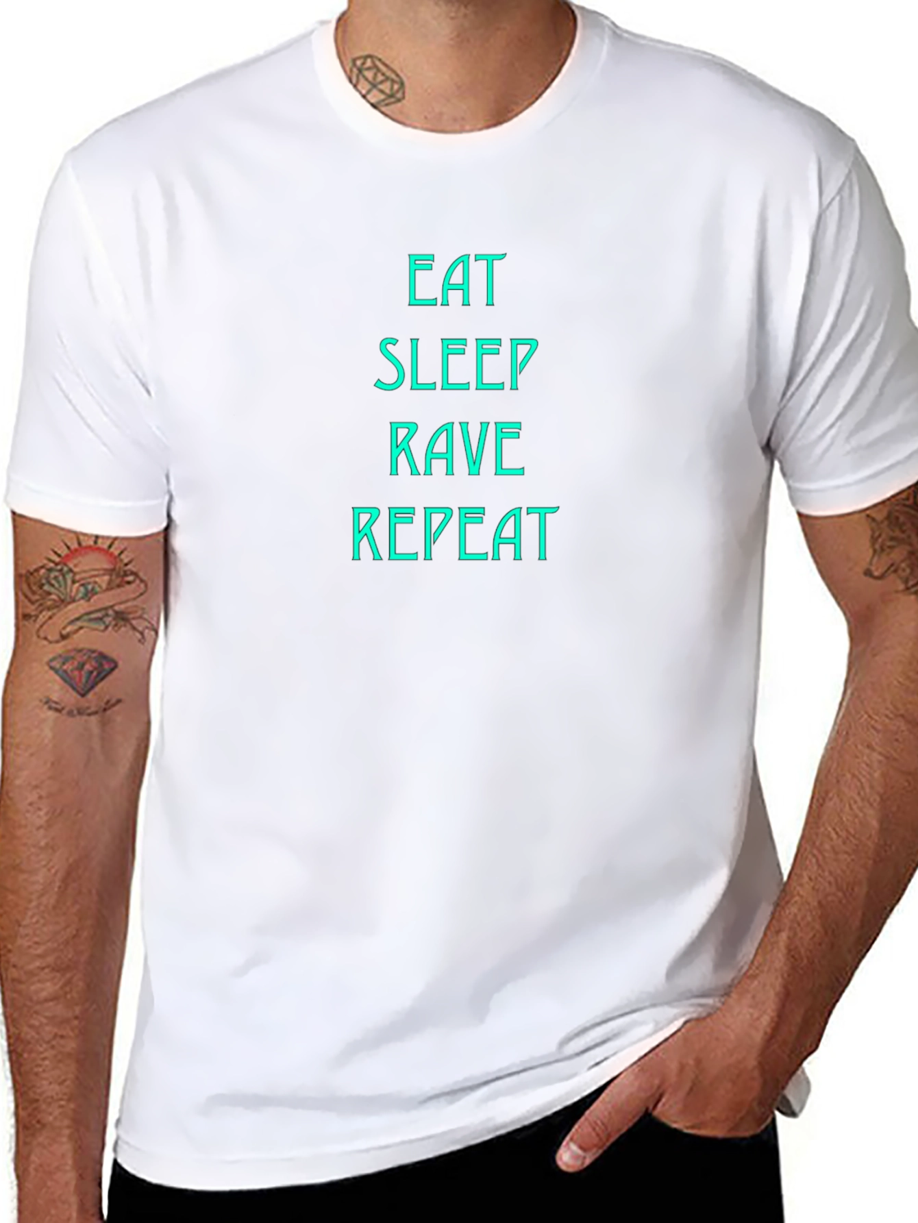 Black Eat Sleep Rave Repeat T-Shirt view 8