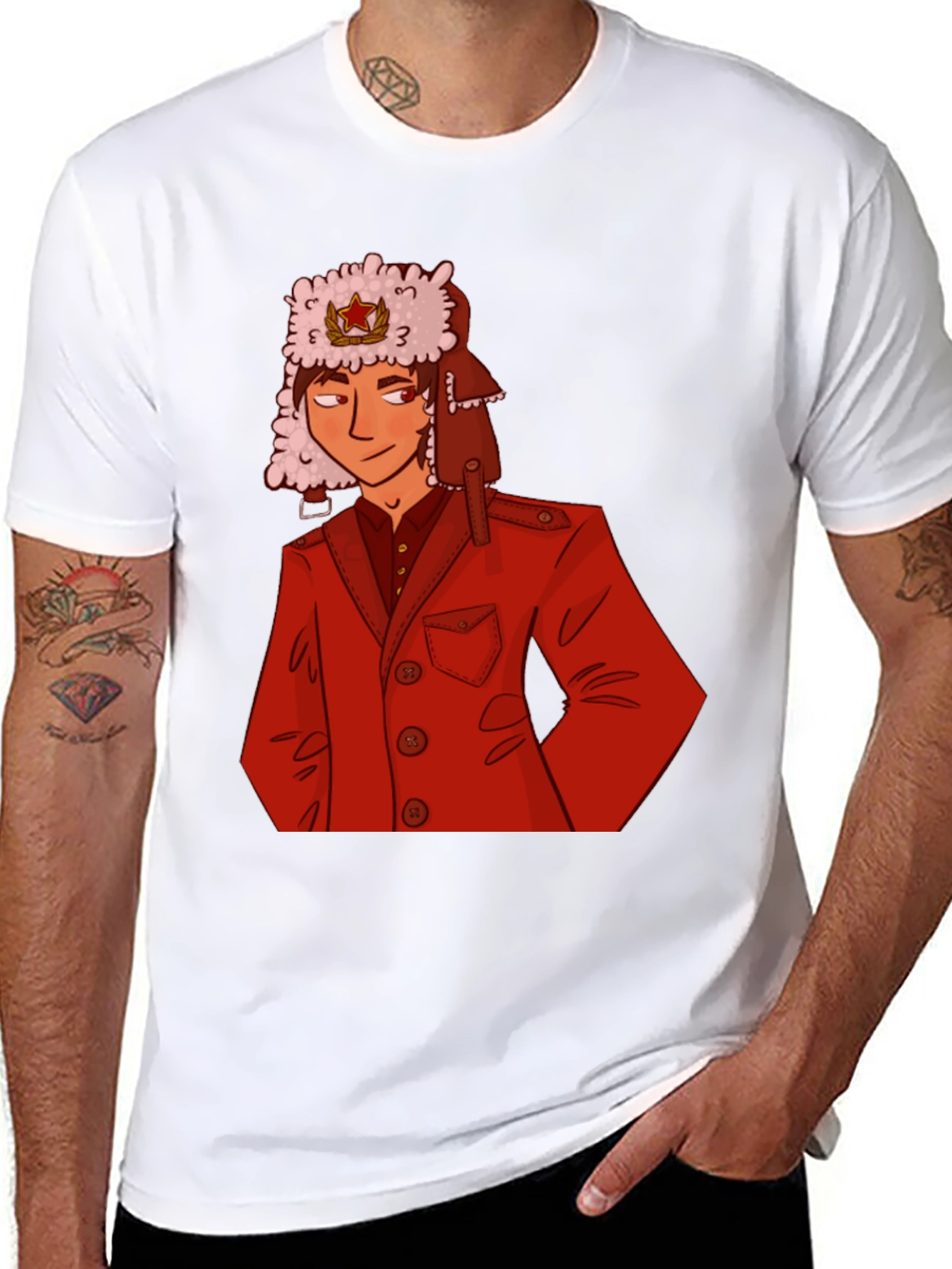 Black Cool Russia Inspired Graphic T-Shirt view 8