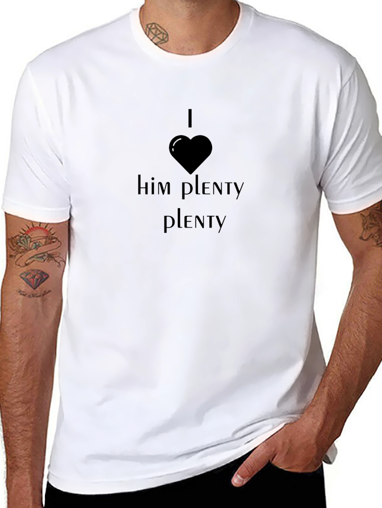 Black I Heart Him Plenty T-Shirt view 8