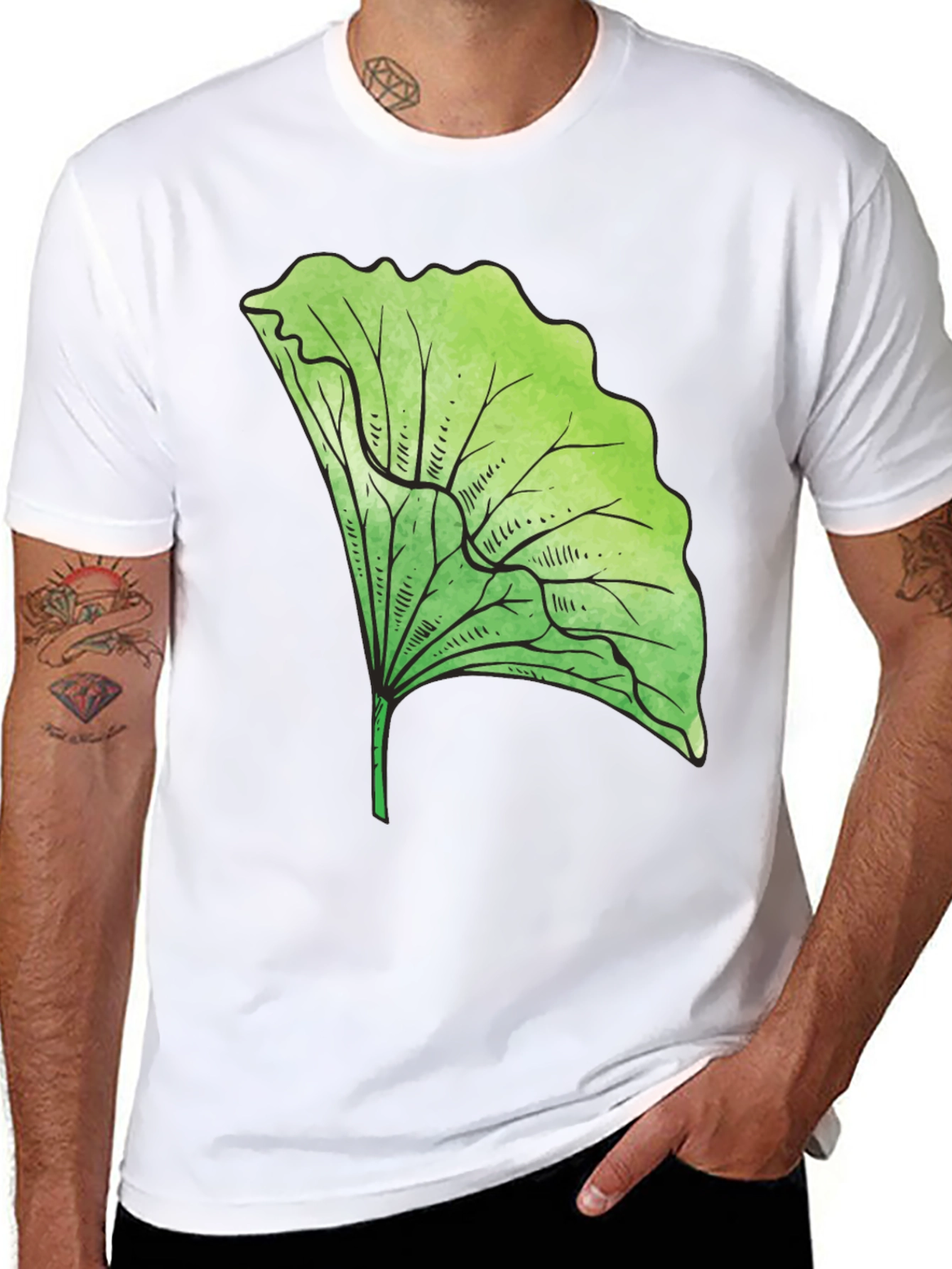 Black Lettuce Leaf Graphic Tee - Fresh Style! view 8