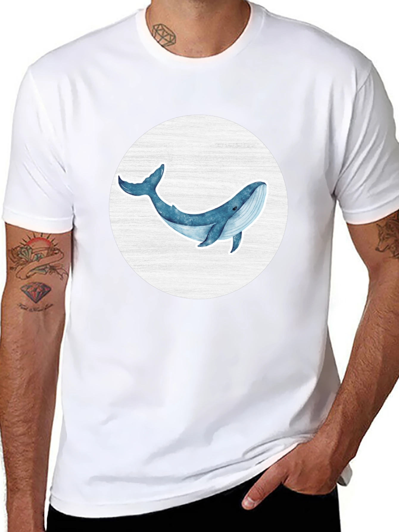 Black Blue Whale Graphic Tee - Ocean Lover Shirt view 8