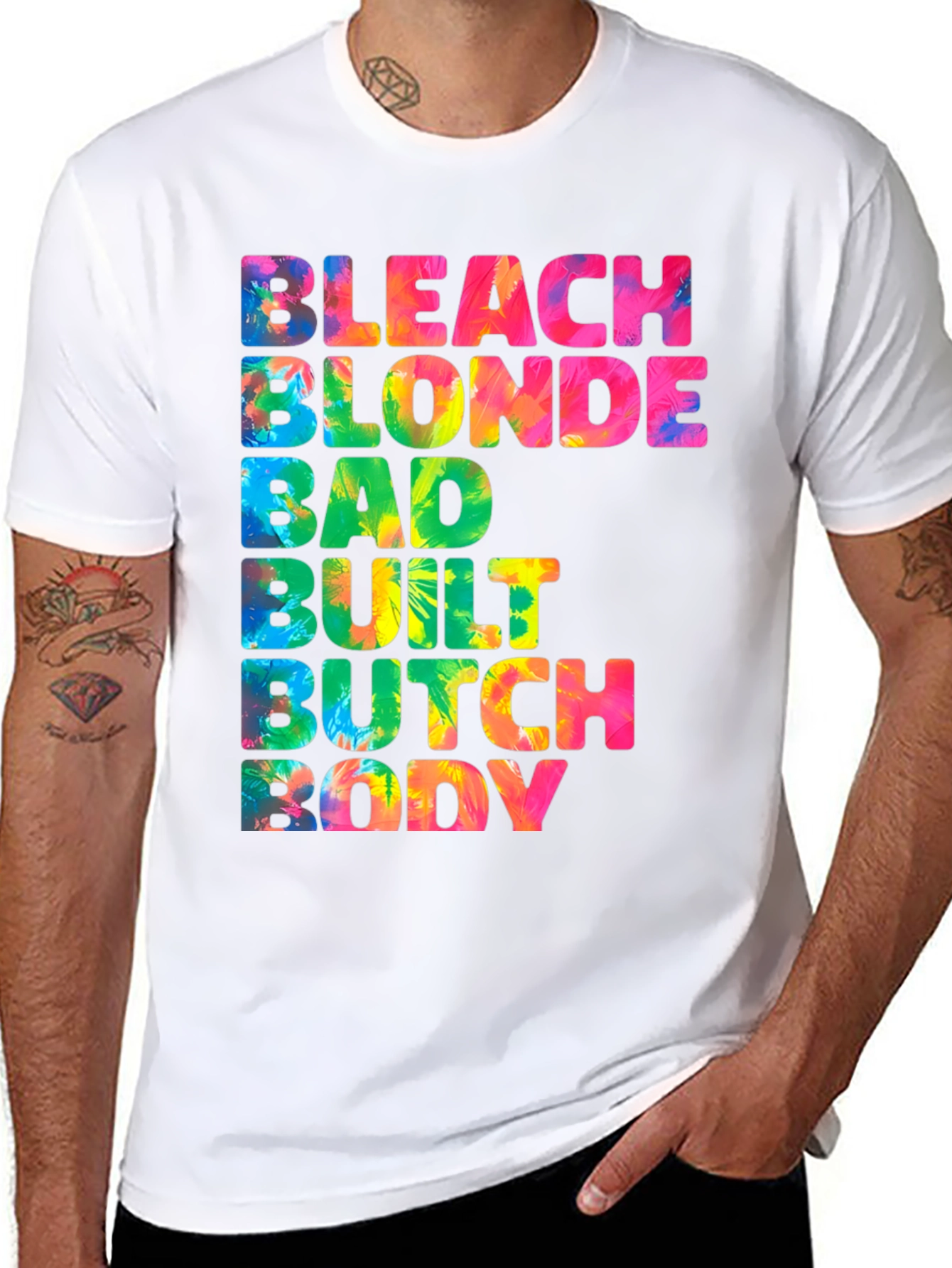 Black Bleach Blonde Butch Body T-Shirt view 8