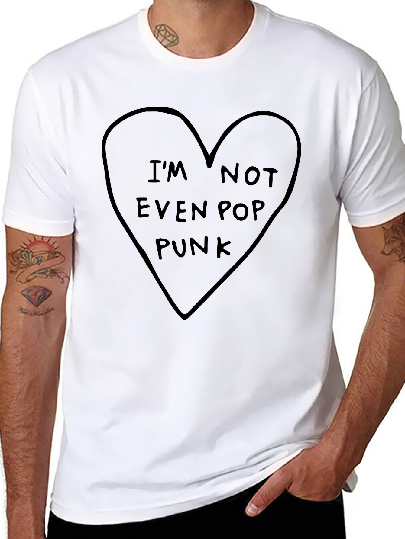 Black I'm Not Even Pop Punk Graphic T-Shirt view 8