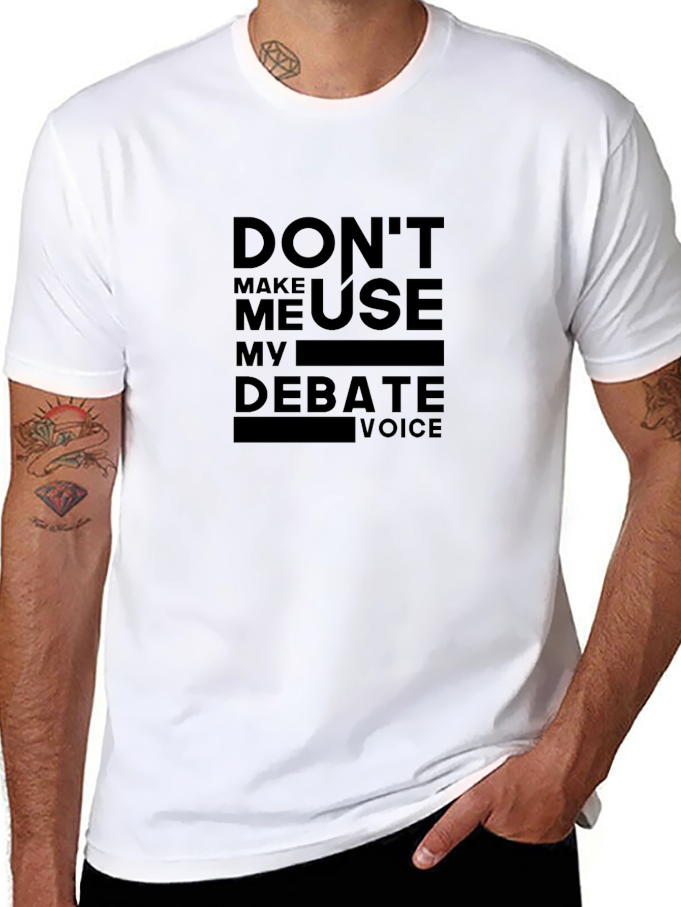 Black Don't Make Me Use My Debate Voice T-Shirt view 8