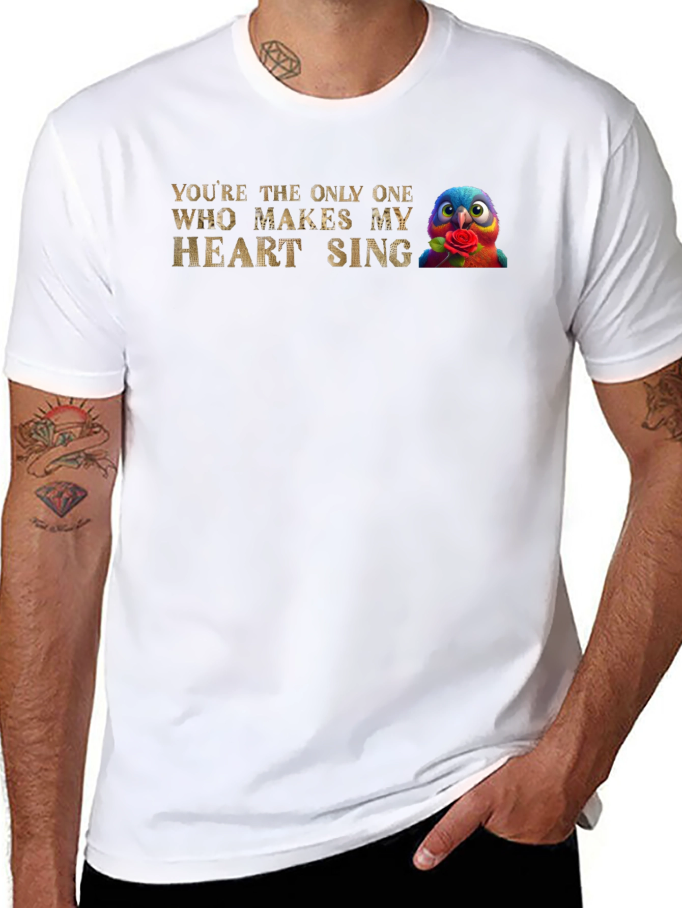 Black You're the Only One Makes My Heart Sing T-Shirt view 8