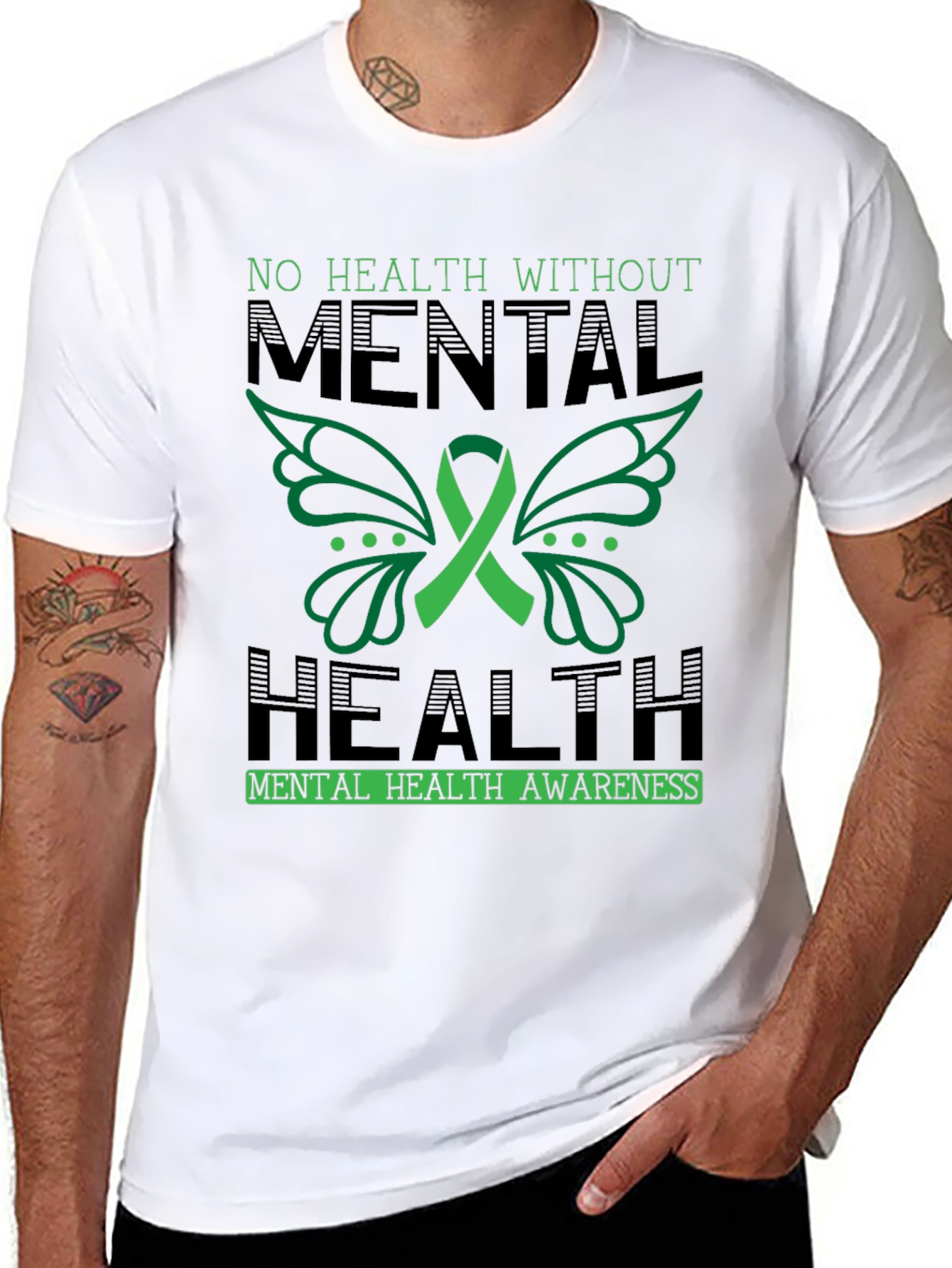 Black Mental Health Awareness Black T-Shirt view 8