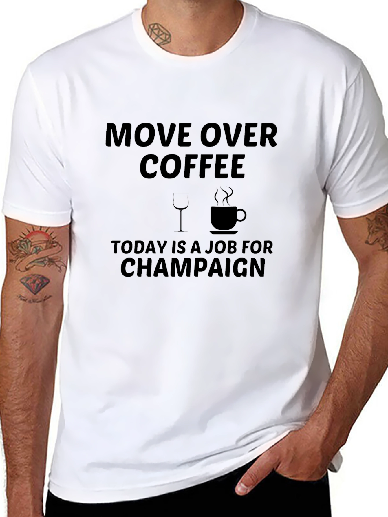 Black Move Over Coffee, Today Champagne T-Shirt view 8
