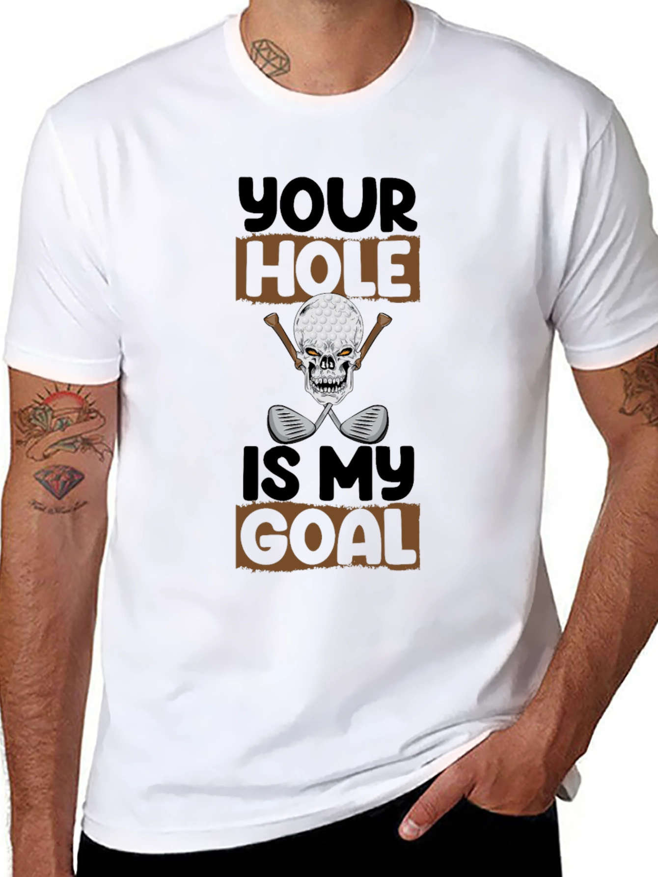 Black Your Hole Is My Goal Funny Golf T-Shirt view 8