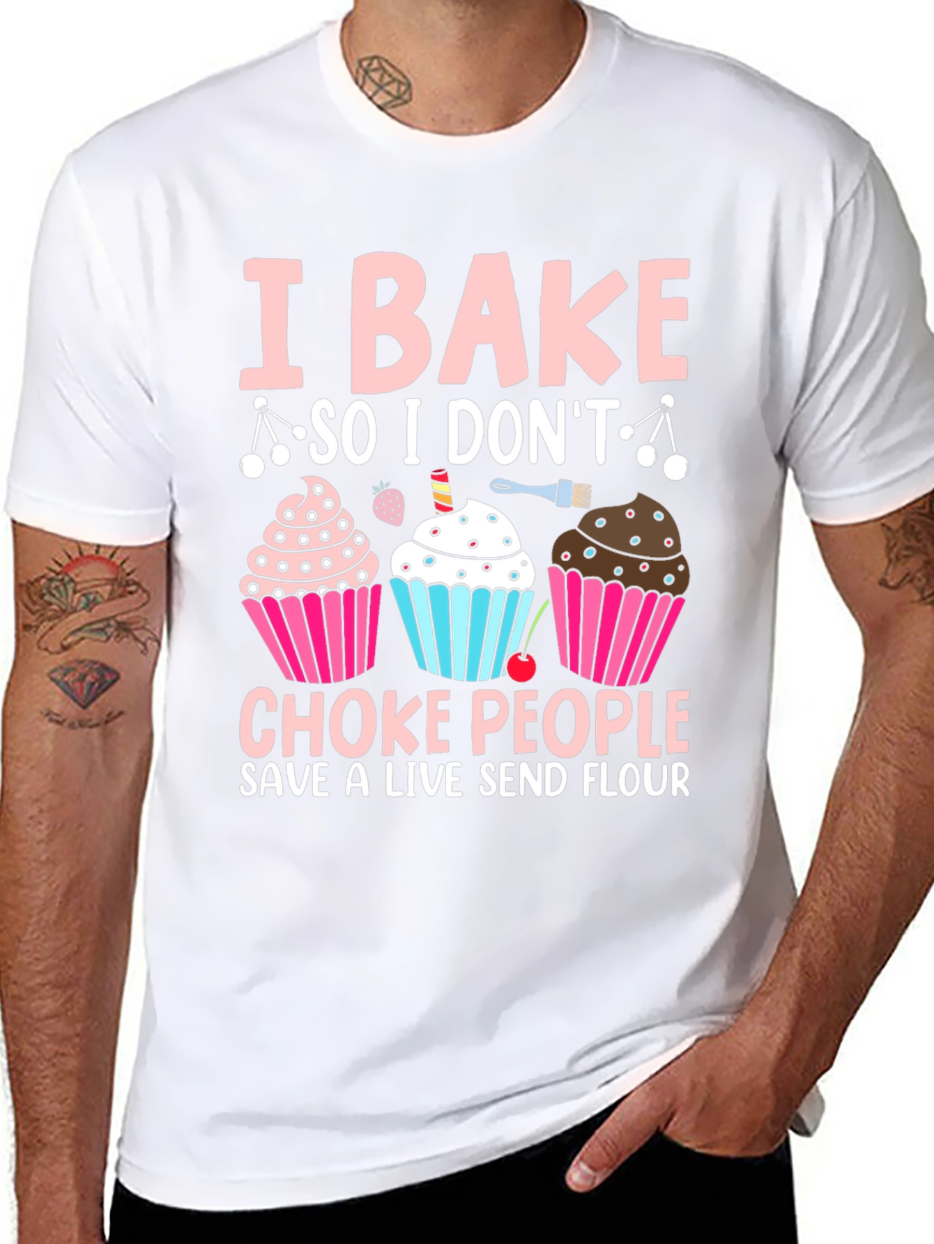 Black I Bake Funny T-Shirt view 8
