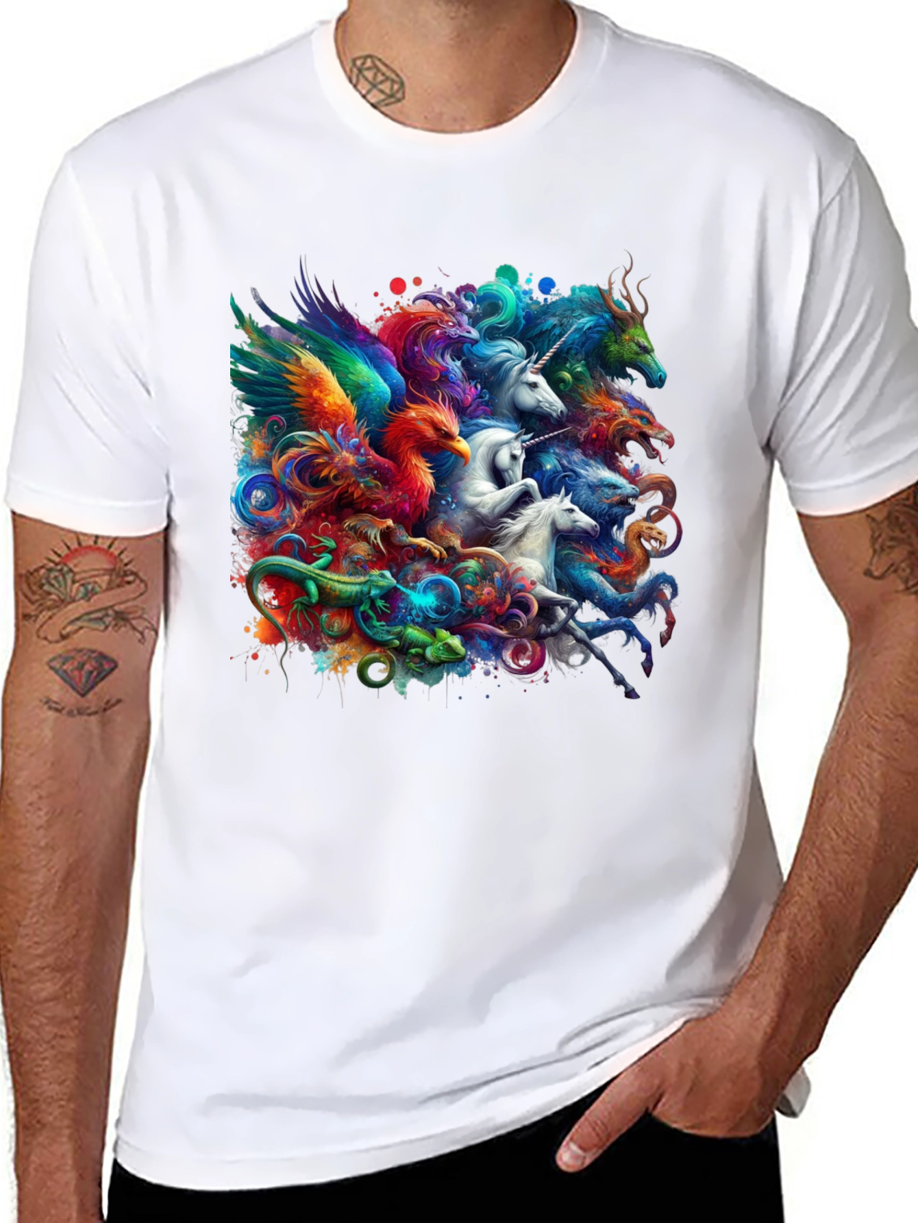Fantasy Creature T-Shirt: Unicorns, Dragons, Phoenix - 8