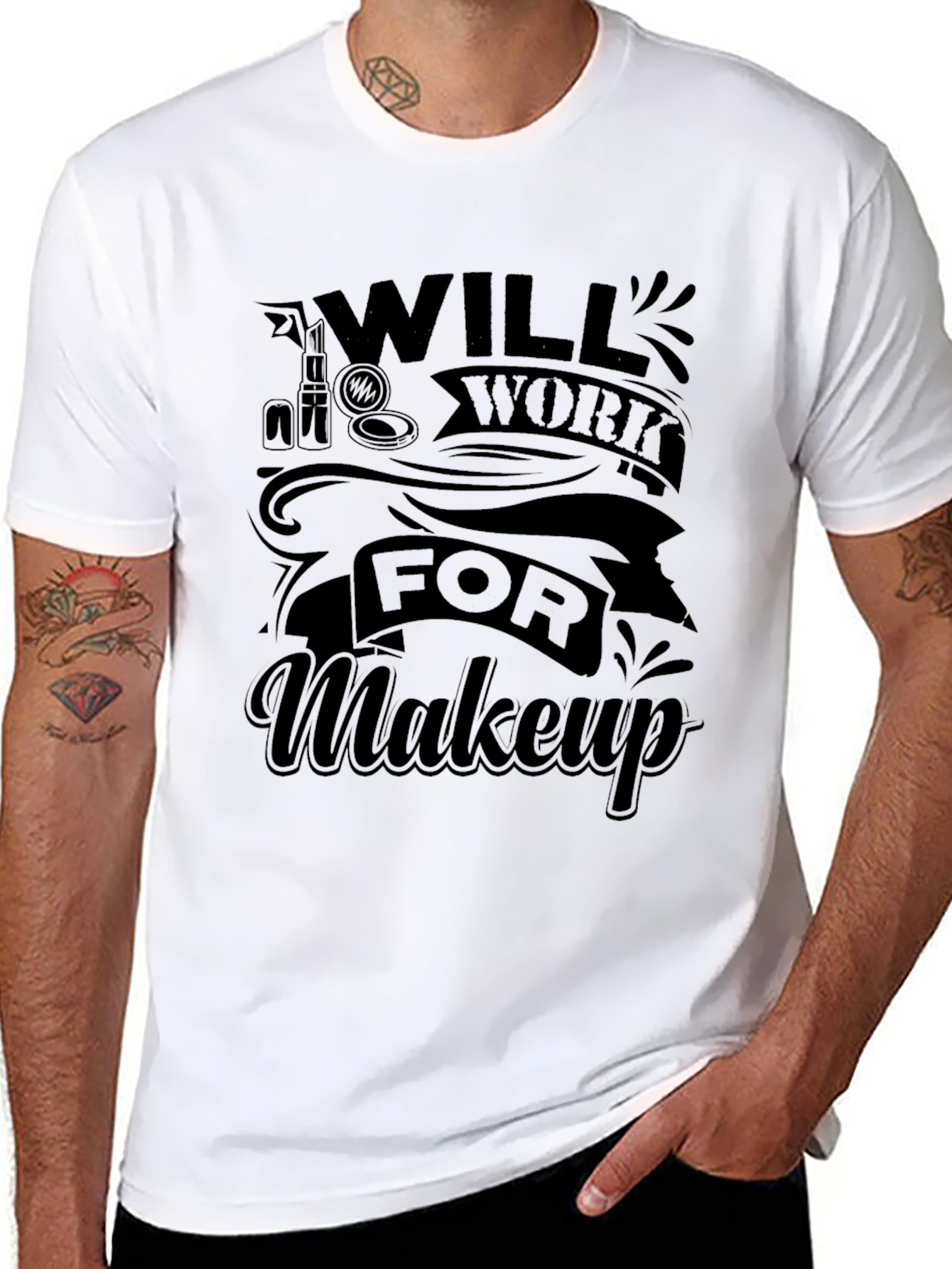 Black Will Work For Makeup Black Graphic Tee view 8