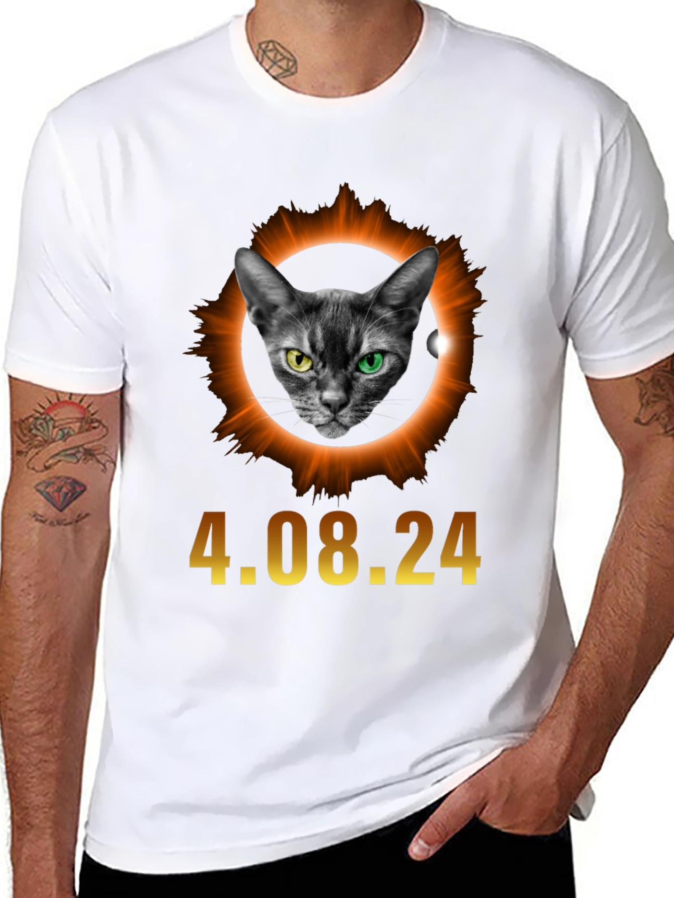 Black Eclipse Cat T-Shirt - April 8, 2024 view 8