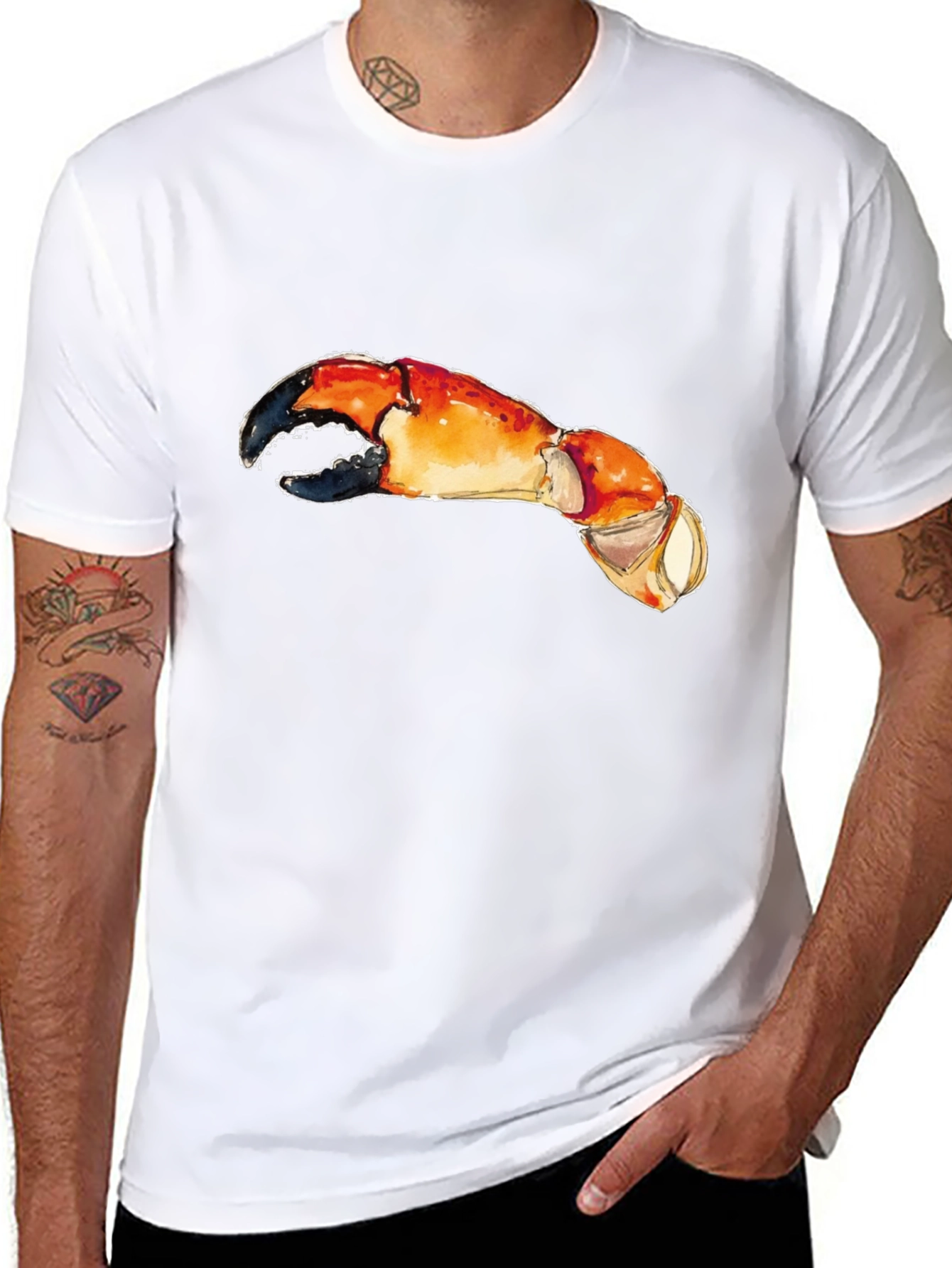 Black Crab Claw Graphic Tee - Unique & Playful Design view 8