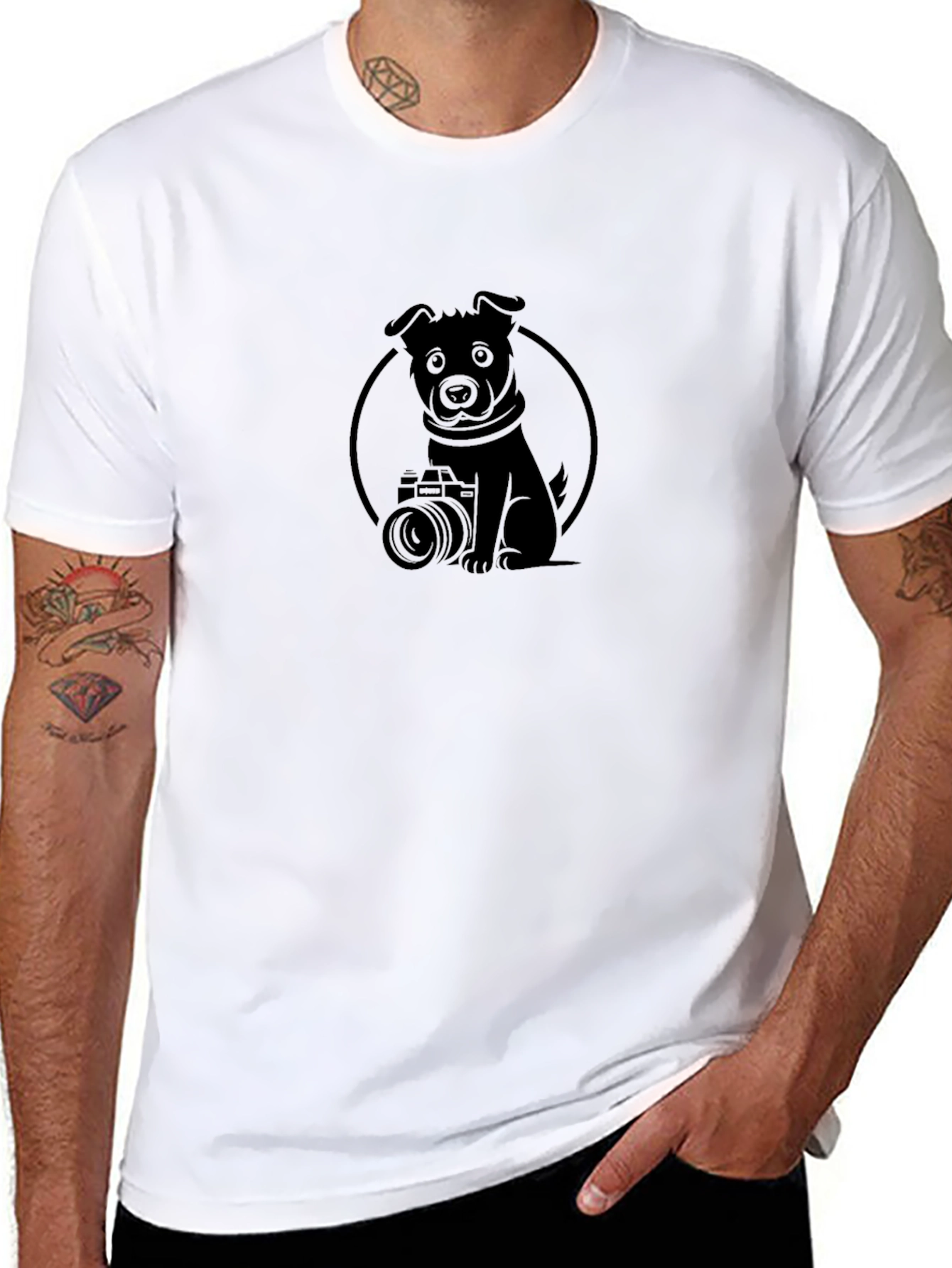 Black Dog Photographer Graphic Tee - Black view 8