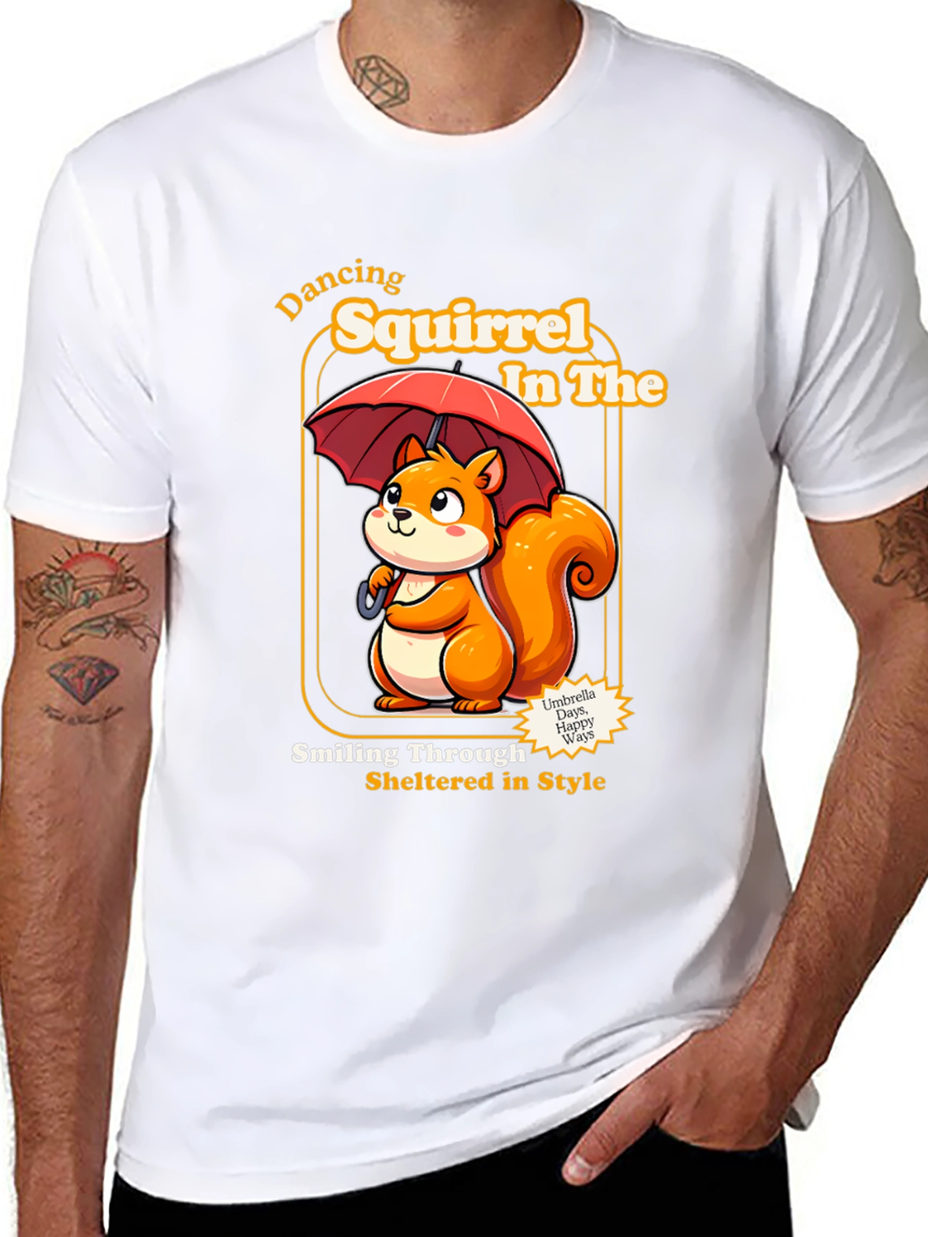 Black Dancing Squirrel Graphic Tee - Sheltered in Style view 8