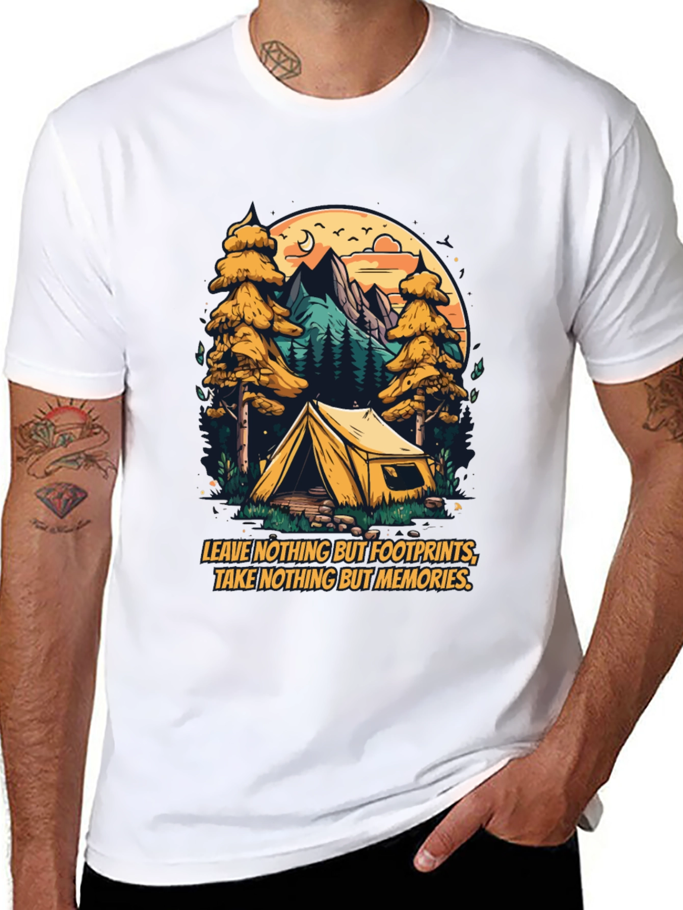 Black Nature Camping Graphic Tee view 8