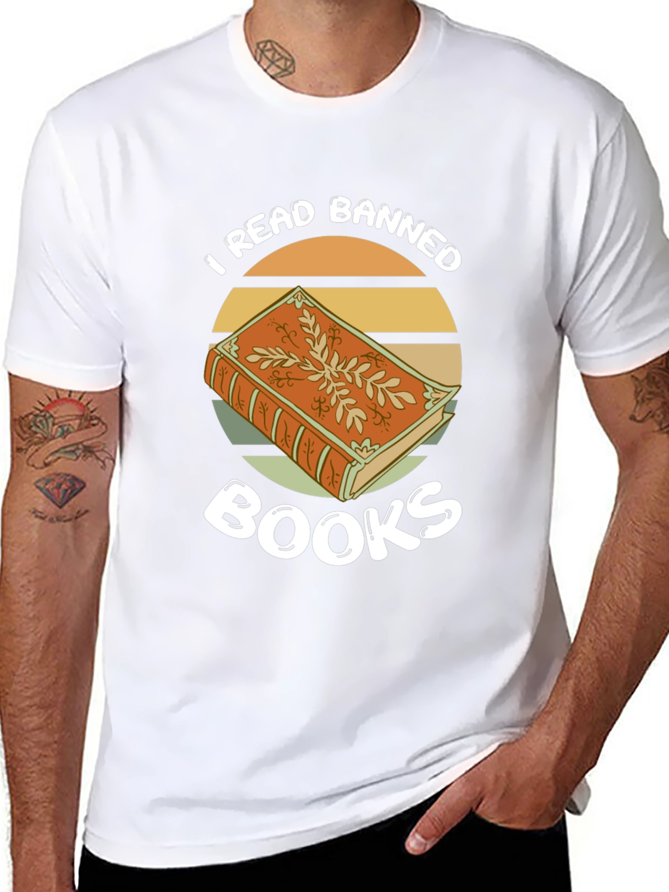 Black I Read Banned Books T-Shirt view 8