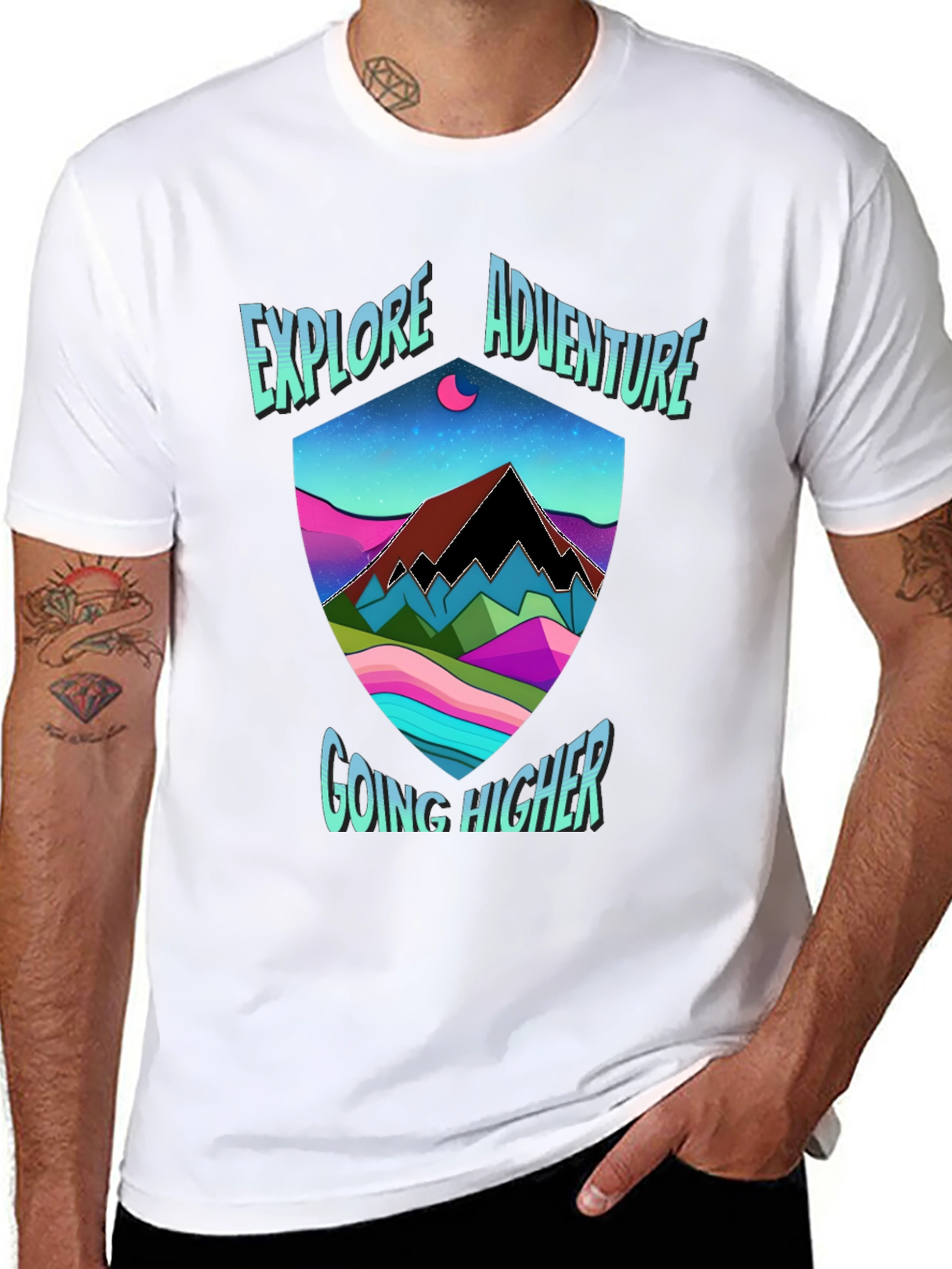 Black Explore Adventure Graphic Tee view 8