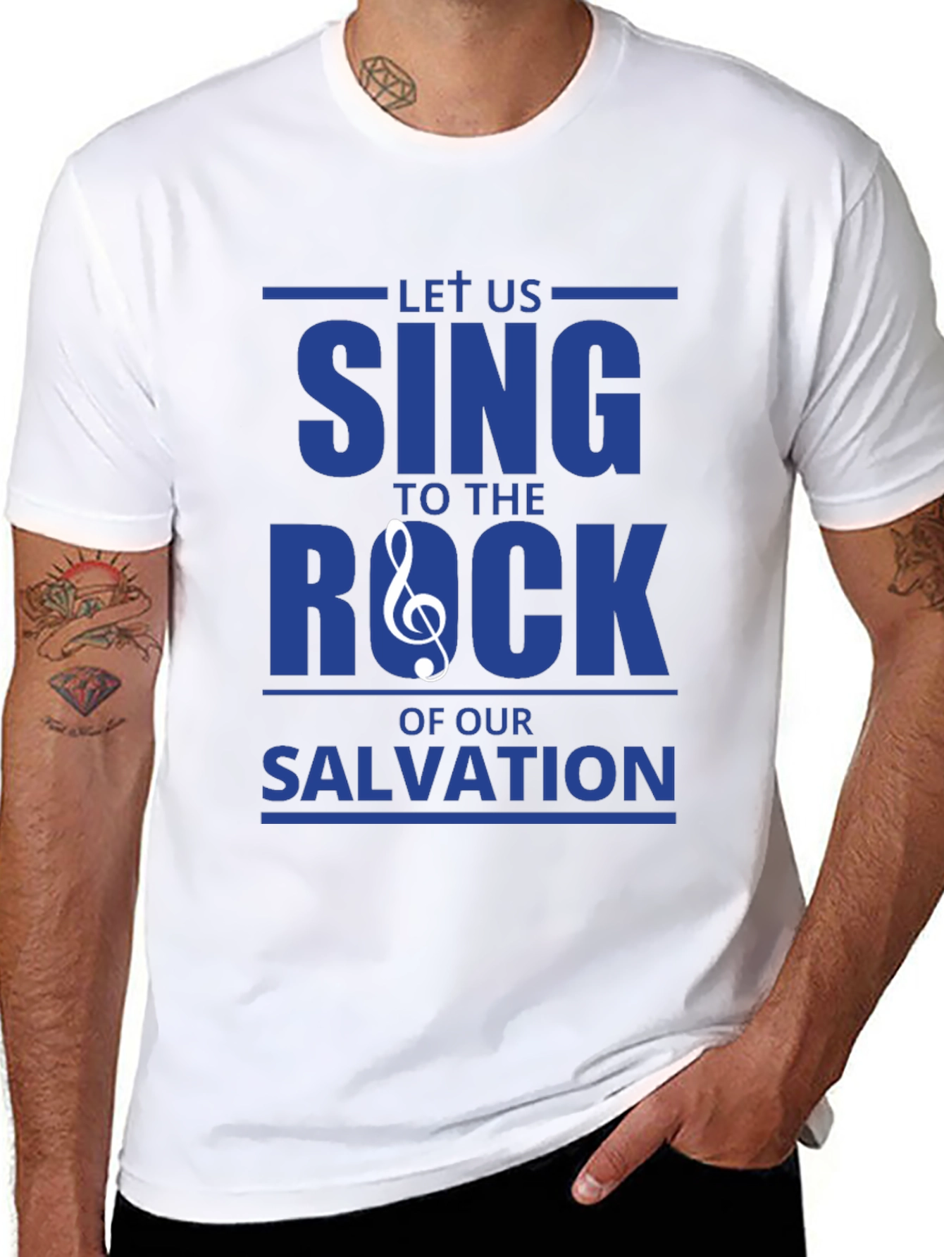 Black Let Us Sing To The Rock T-Shirt view 8