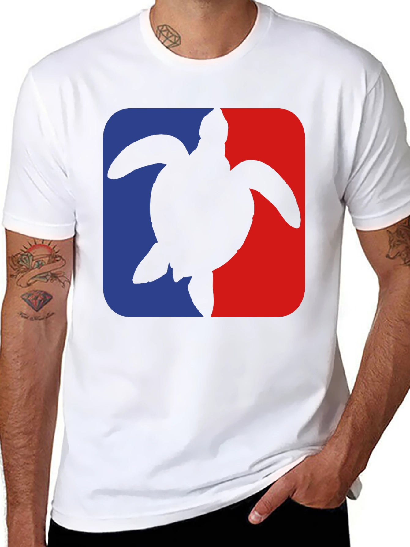 Sea Turtle Graphic Tee - Black Cotton Blend - 8