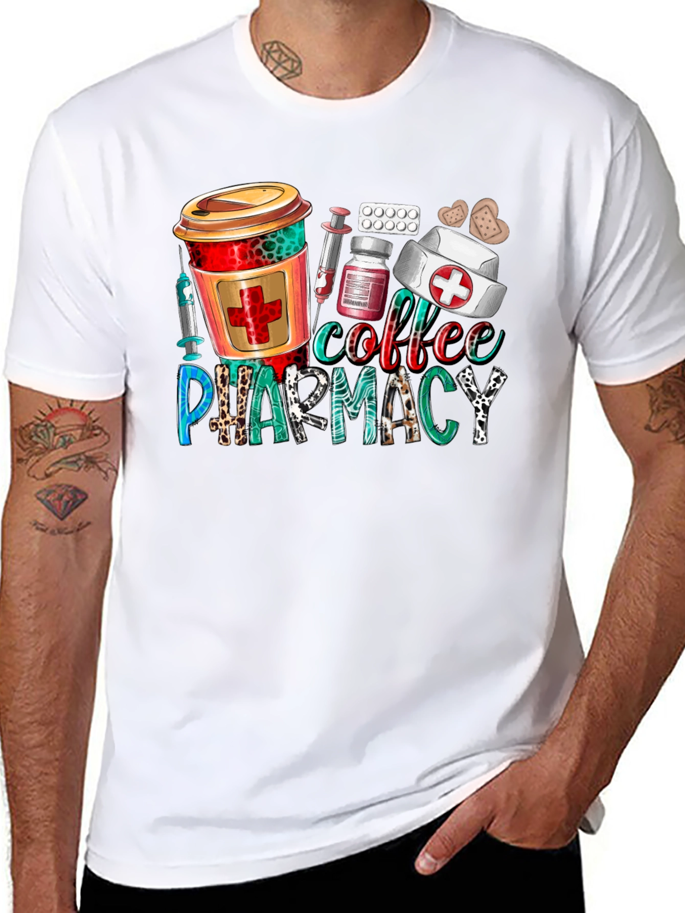 Black Coffee Pharmacy T-Shirt - Nurse, Doctor, Healthcare view 8