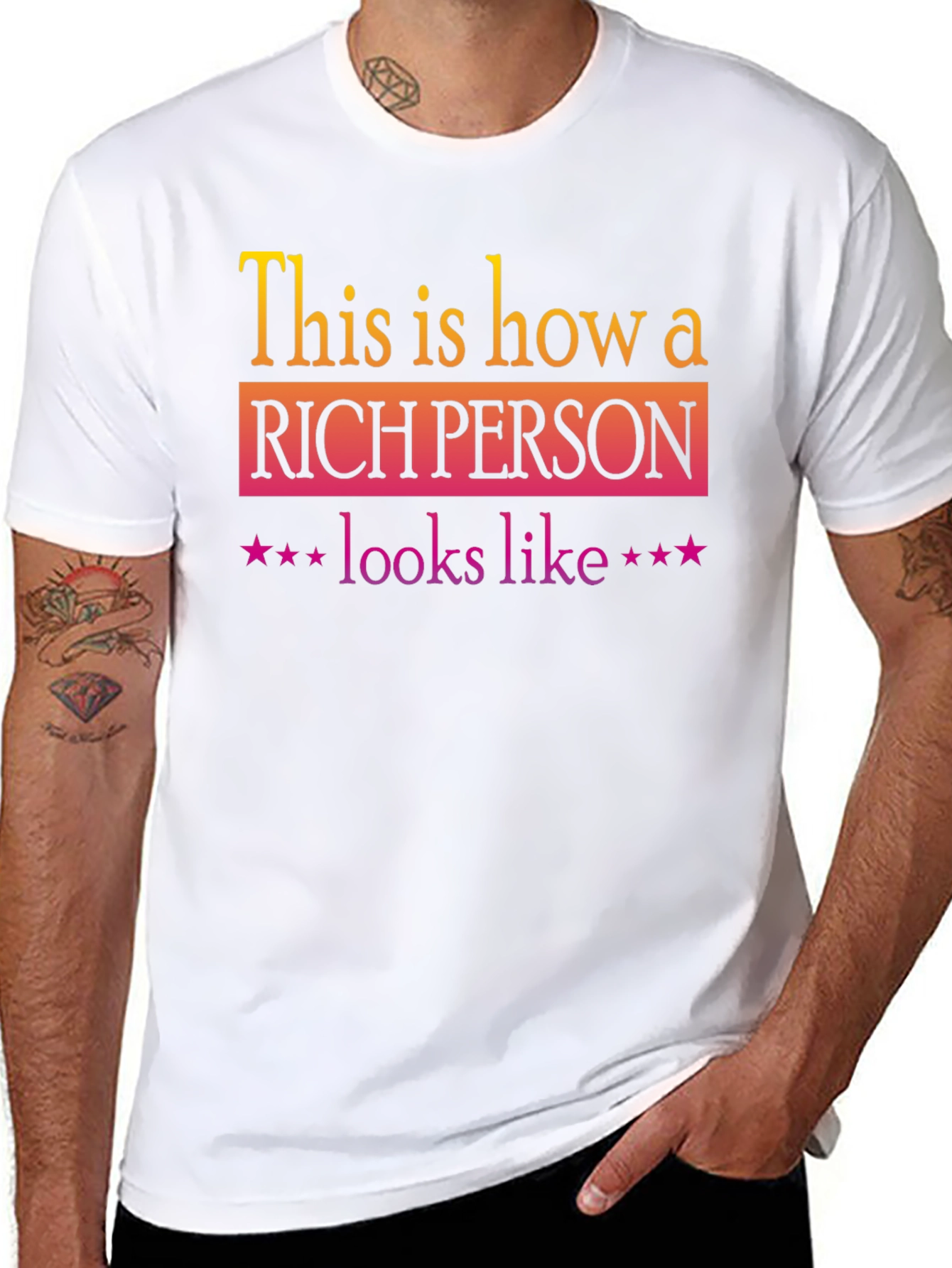 Black Rich Person Graphic Tee view 8