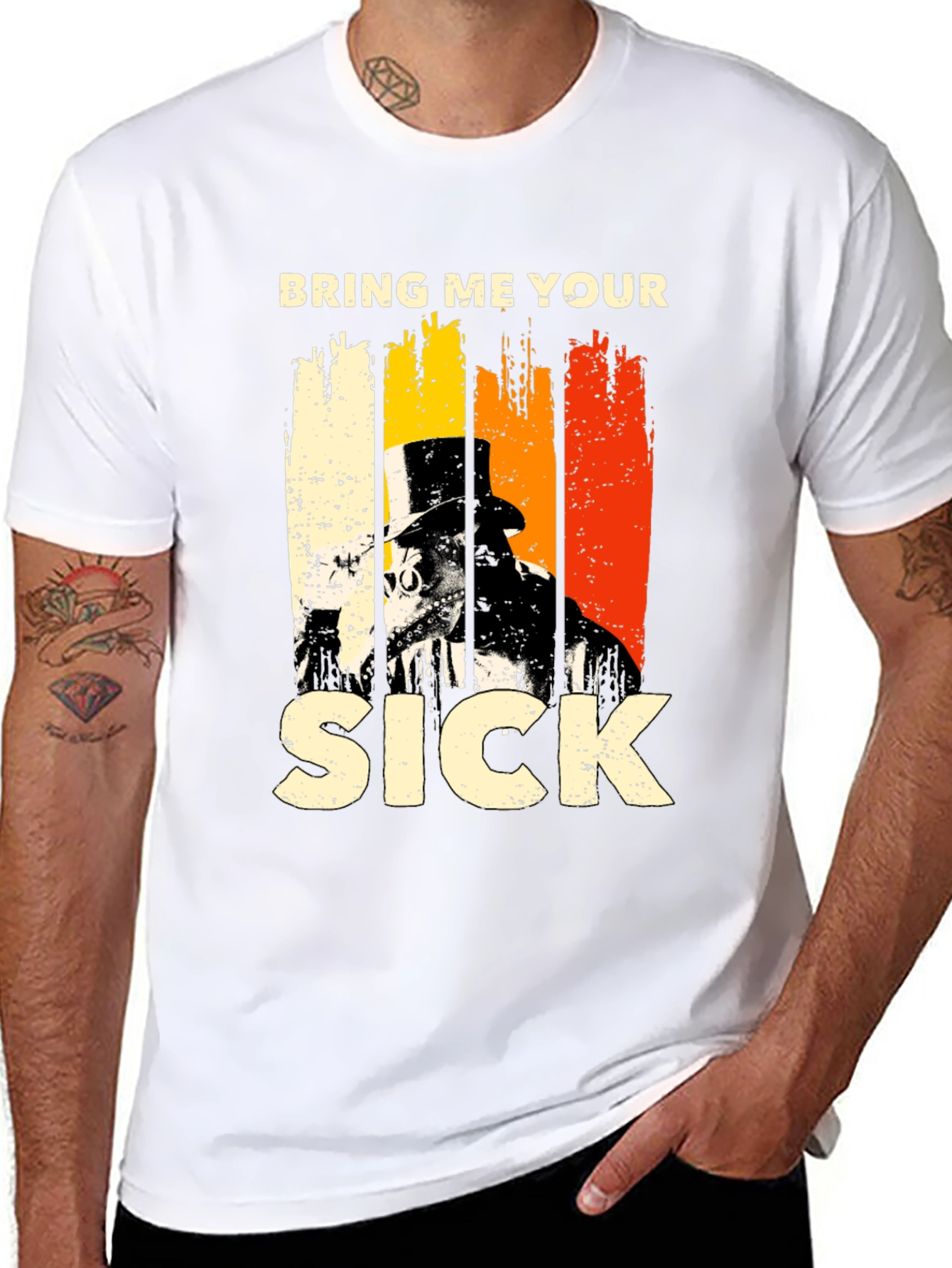 Black Bring Me Your Sick T-Shirt Plague Doctor Tee view 8
