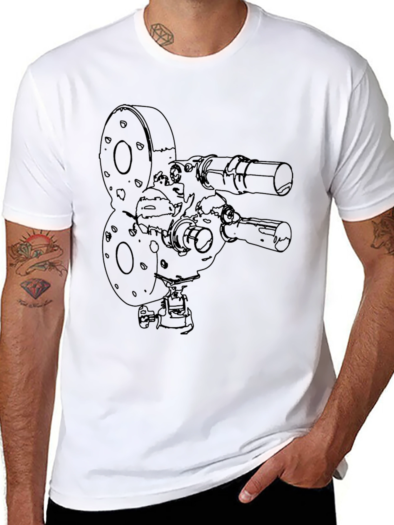 Black Retro Film Camera Graphic Tee - Classic Style view 8