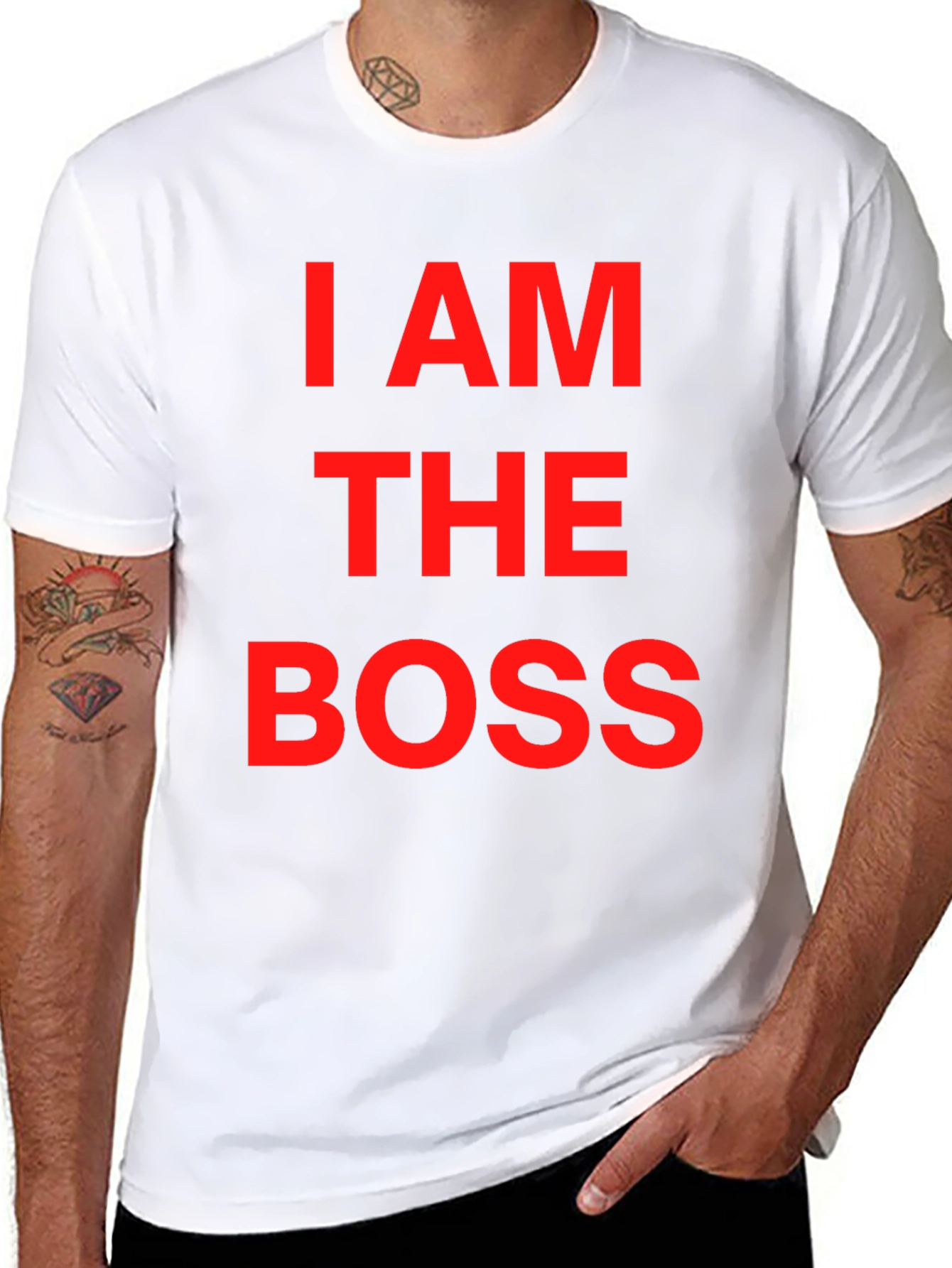 Black I AM THE BOSS Graphic T-Shirt view 8