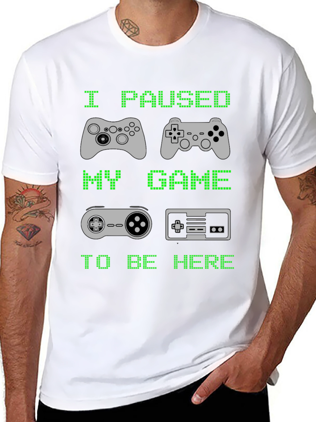 Black I Paused My Game to Be Here T-Shirt view 8