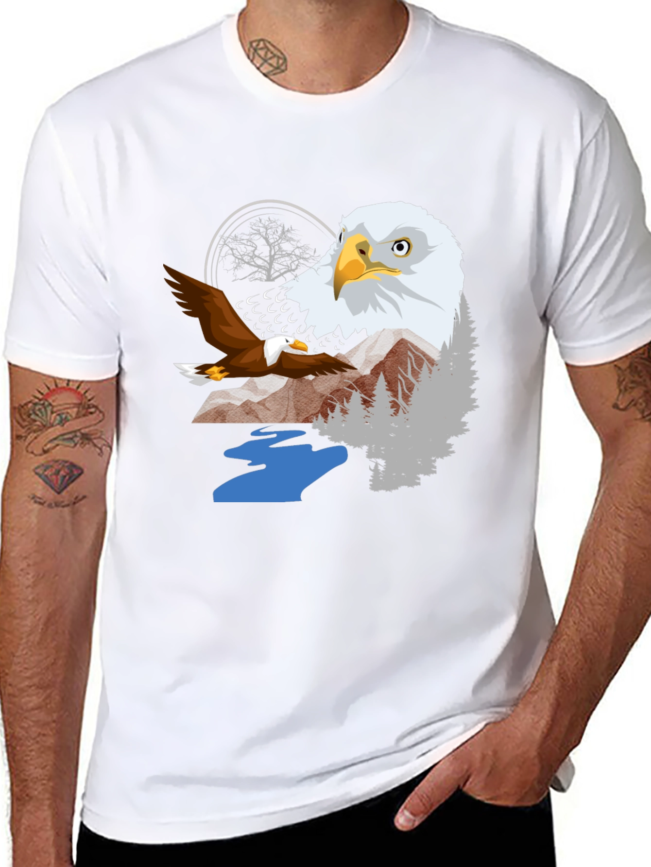 Black Eagle Graphic Tee - Nature Inspired T-Shirt view 8