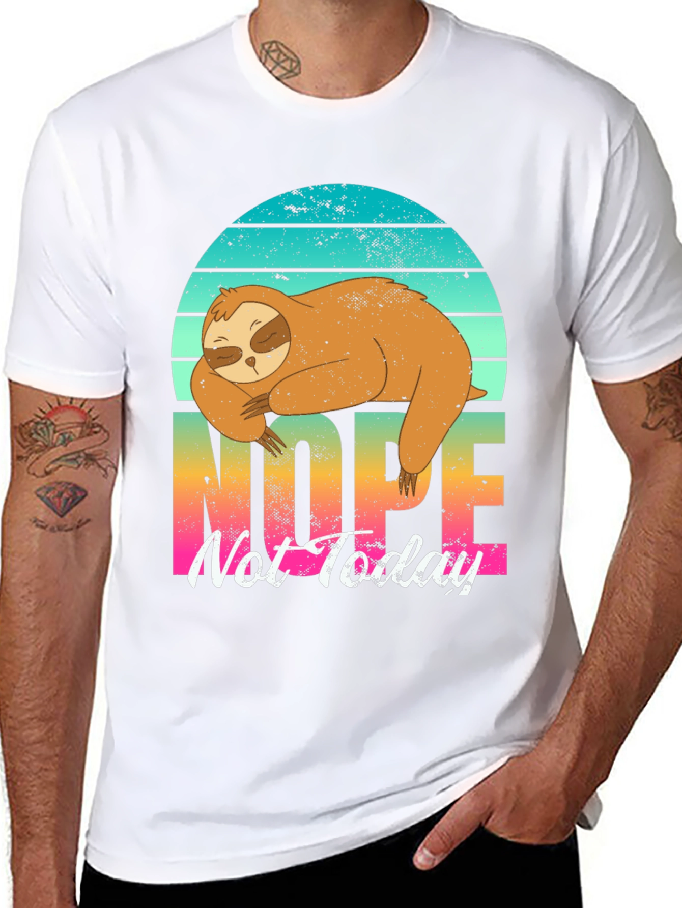 Black Nope Sloth Graphic Tee - Lazy Day Comfort view 8