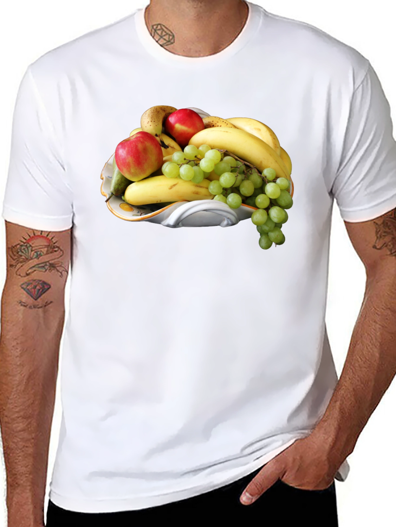 Black Fruit Platter Graphic Tee - Stylish & Unique! view 8