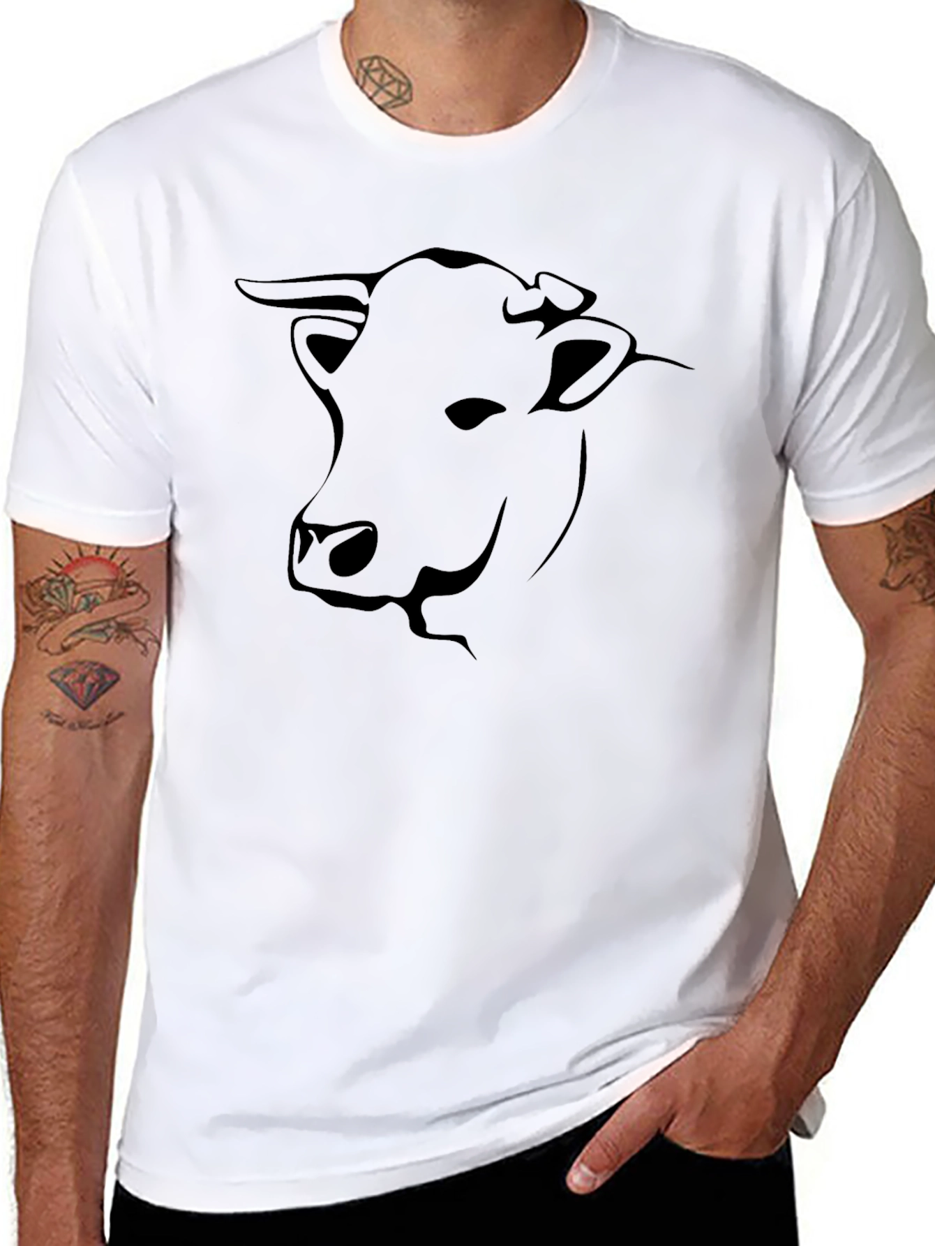 Black Black Bull Graphic Tee - Unisex Cotton T-Shirt view 8