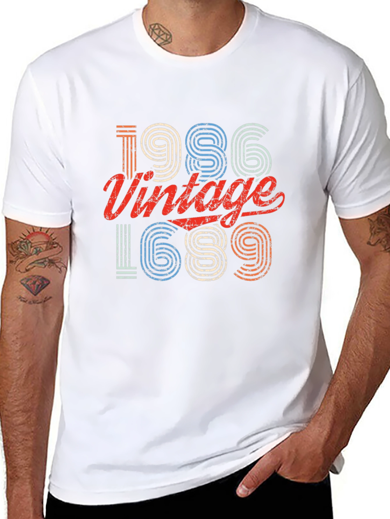 Black Vintage 1986 T-Shirt, Retro Birthday Tee view 8