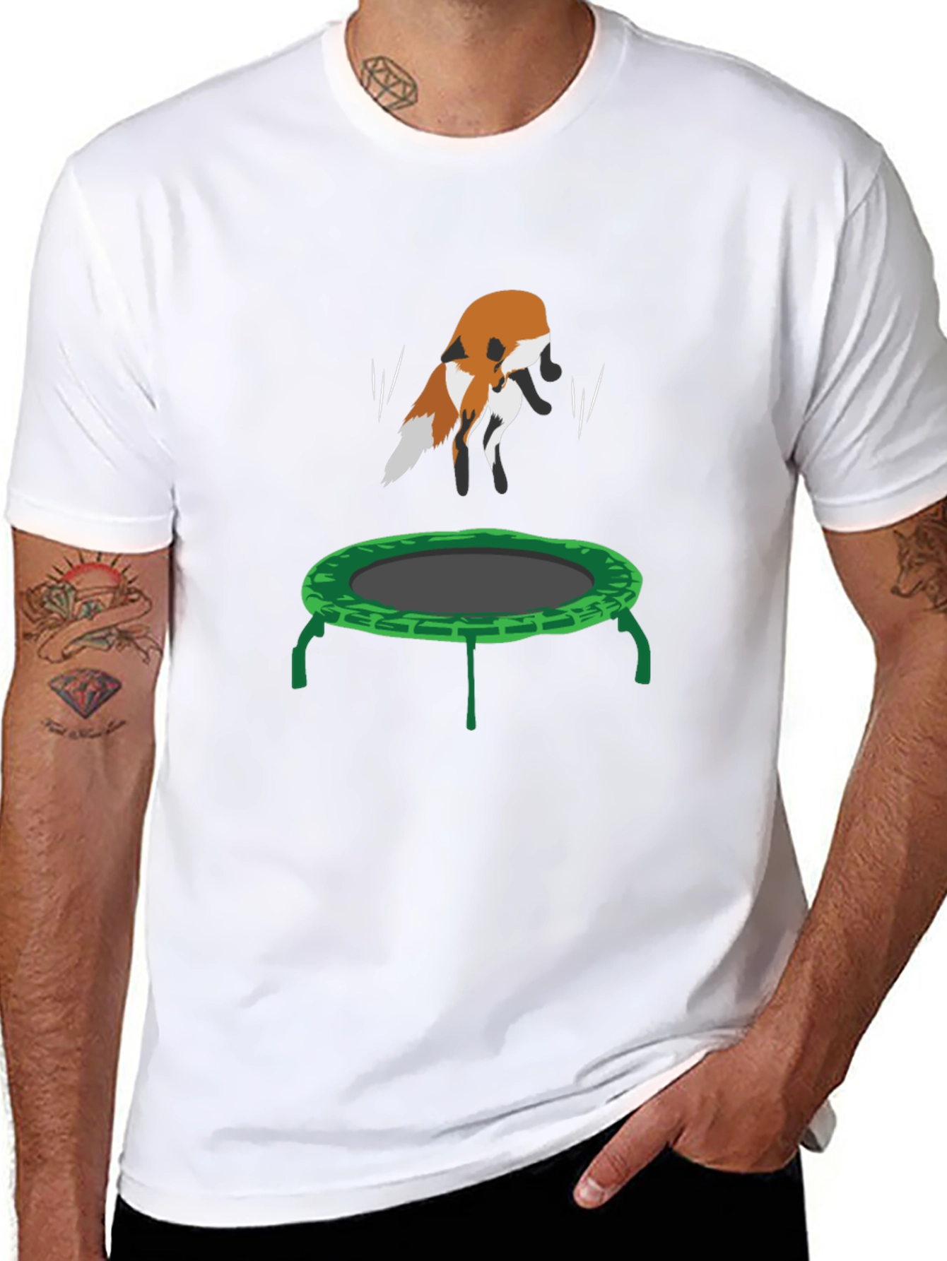 Black Fox Trampoline Graphic Tee - Fun Animal Design! view 8
