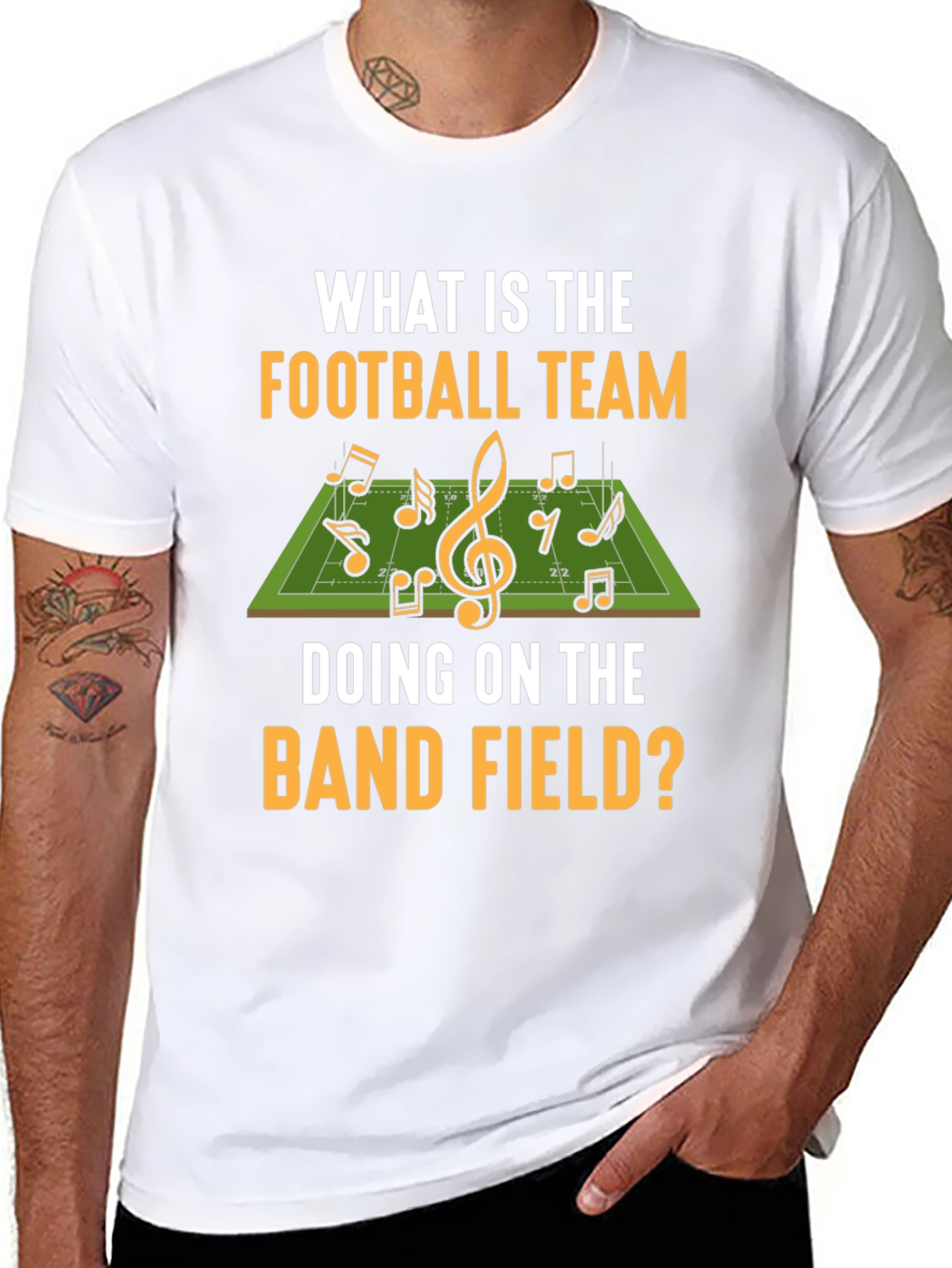 Black Football Team Band Field T-Shirt view 8