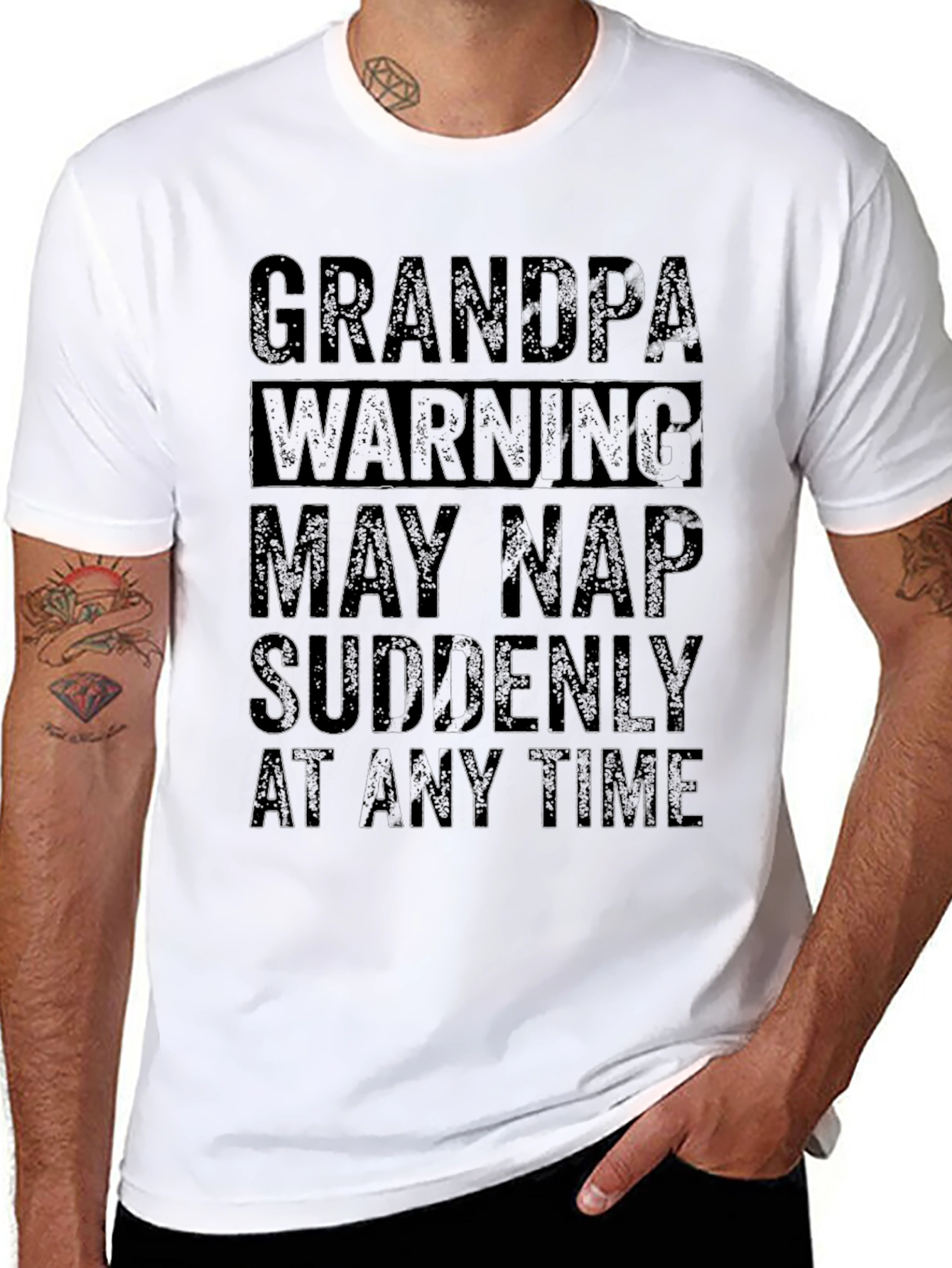 Black Grandpa Warning T-Shirt - Funny Nap Time Tee view 8