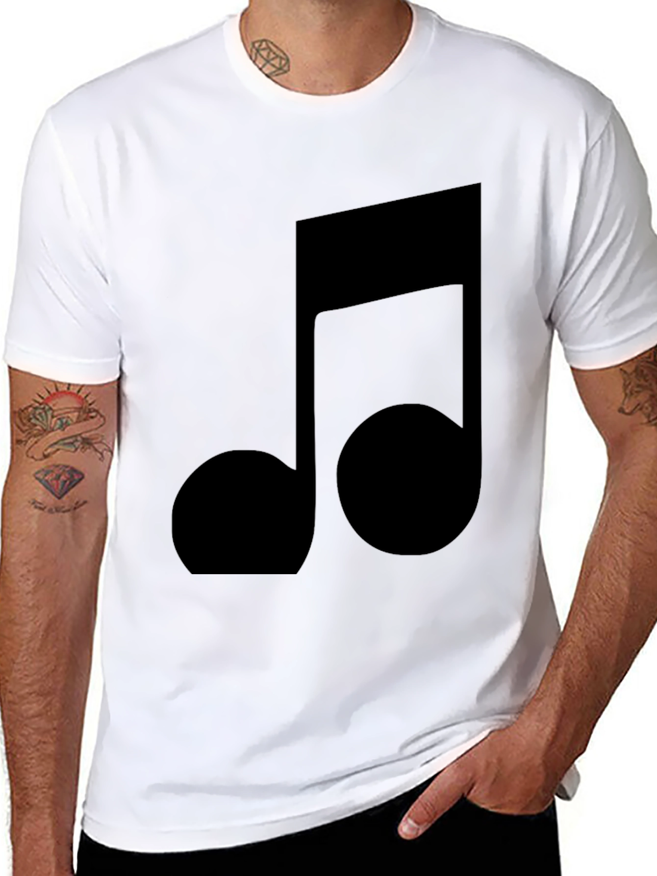 Black Black Music Note T-Shirt - Stylish & Comfortable view 8