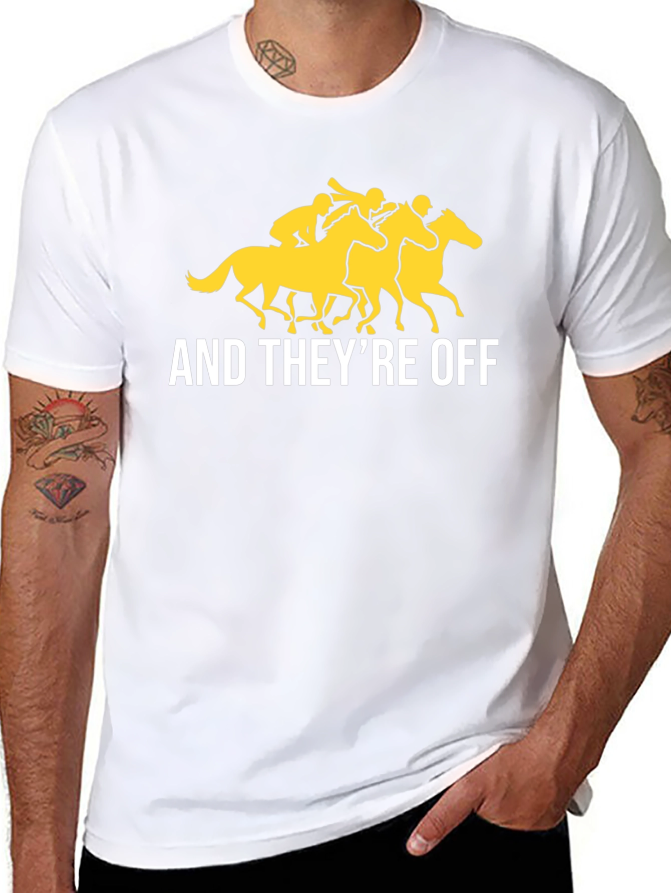 Black And They're Off T-Shirt - Horse Racing Tee view 8