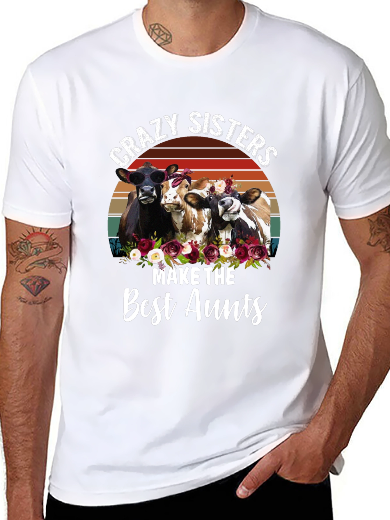 Black Crazy Sisters Best Aunts T-Shirt view 8