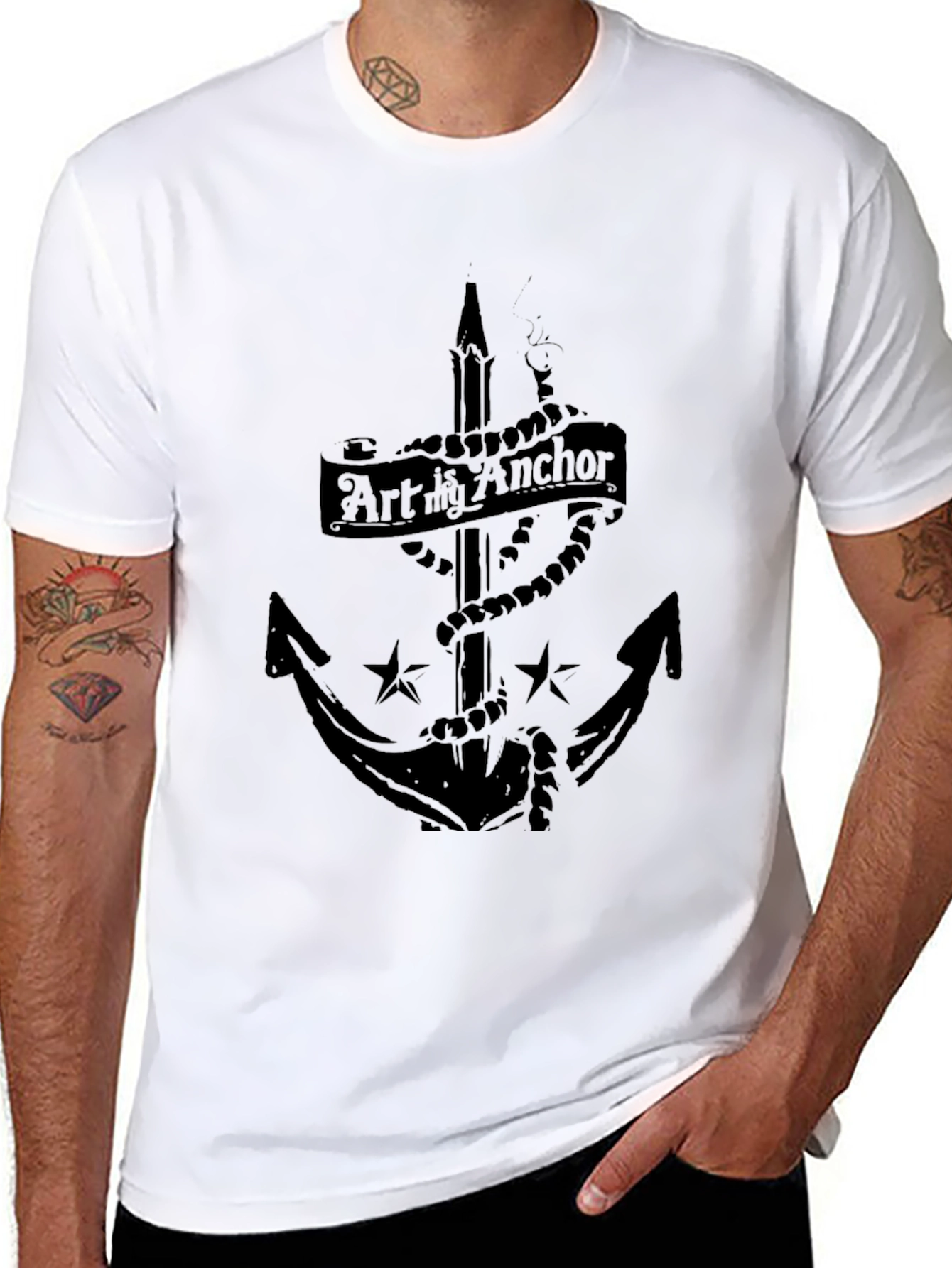 Black Art My Anchor Black Graphic Tee view 8